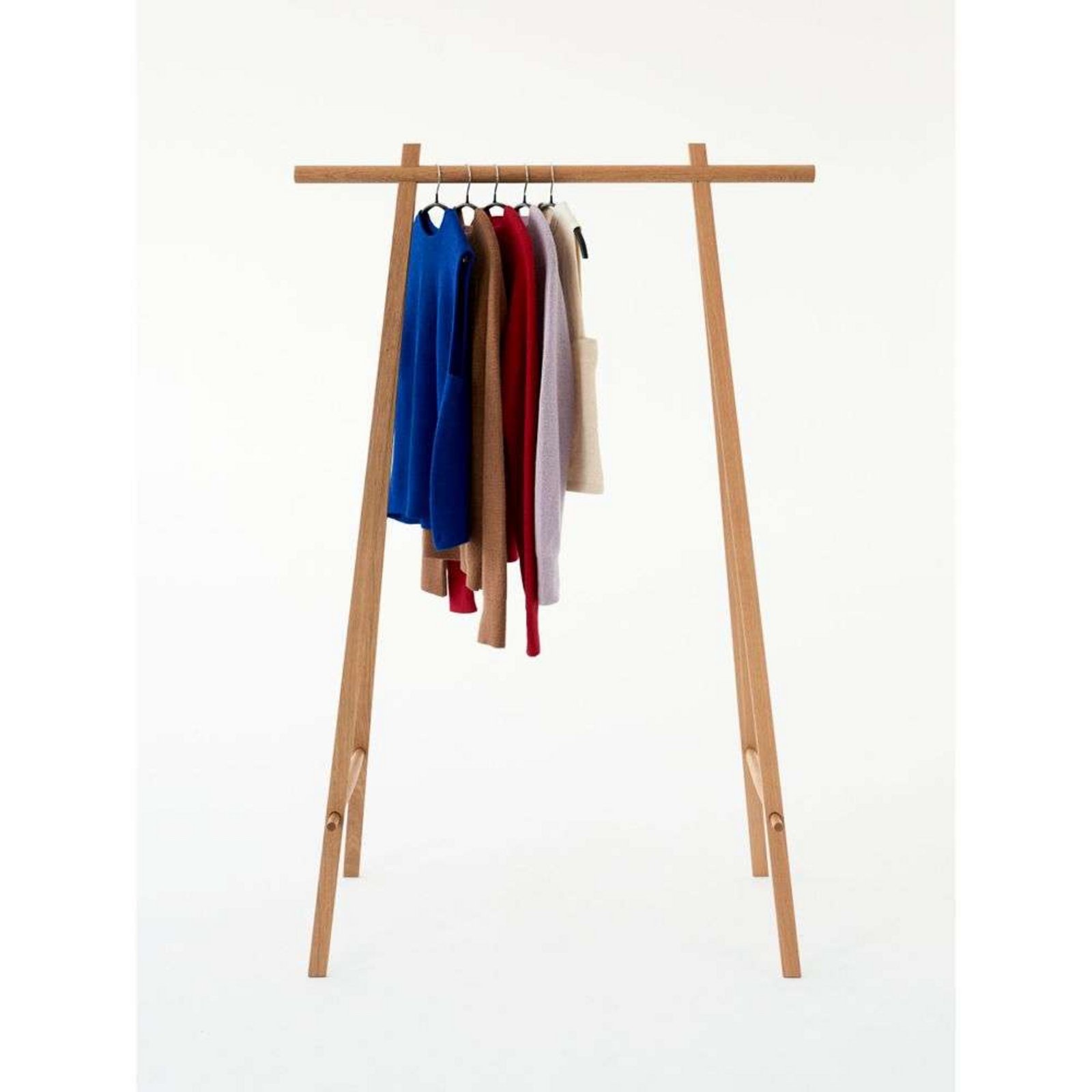 Coat Stand 100 Oak/Brass - Made By Hand