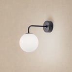 Wall lamp Astral, black, projection 22 cm, steel/glass
