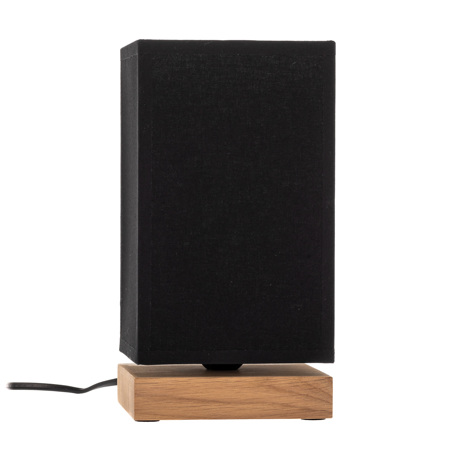 Lámpara mesa Canvas madera de roble angular, negro