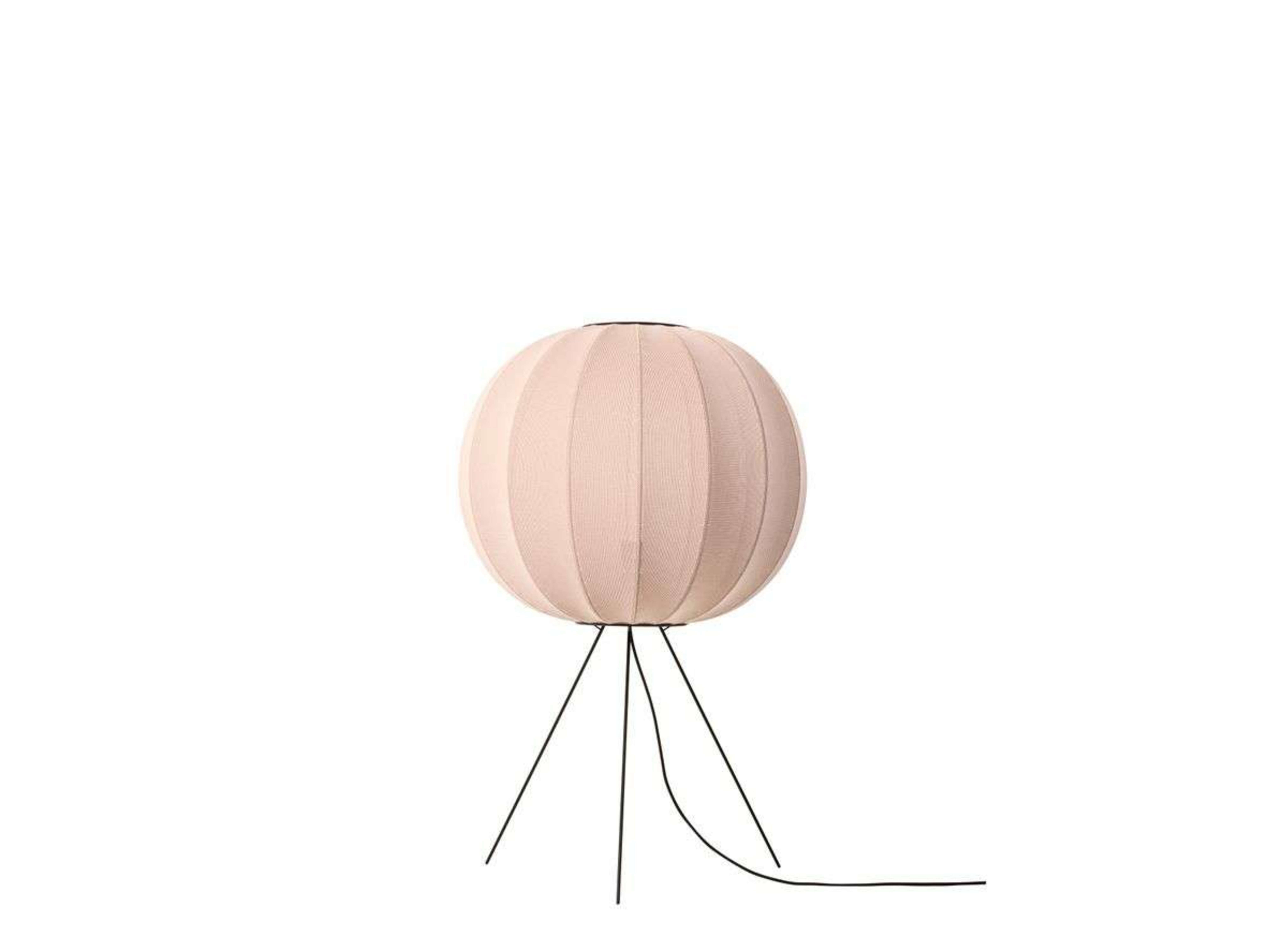 Candeeiro de pé Knit-Wit 60 Round, bege, 100 cm - Feito à mão