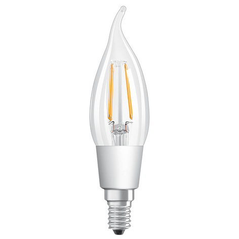 LED-Windstoßlampe E14 4W warmweiß dimmbar klar