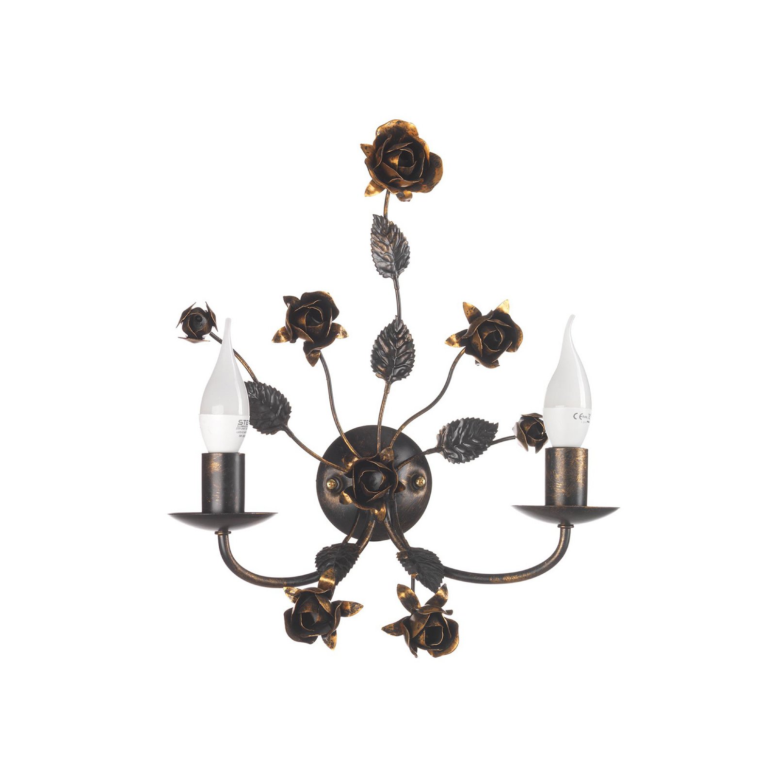 Carolina vegglampe, bronsefarget, 2 lyskilder, jern