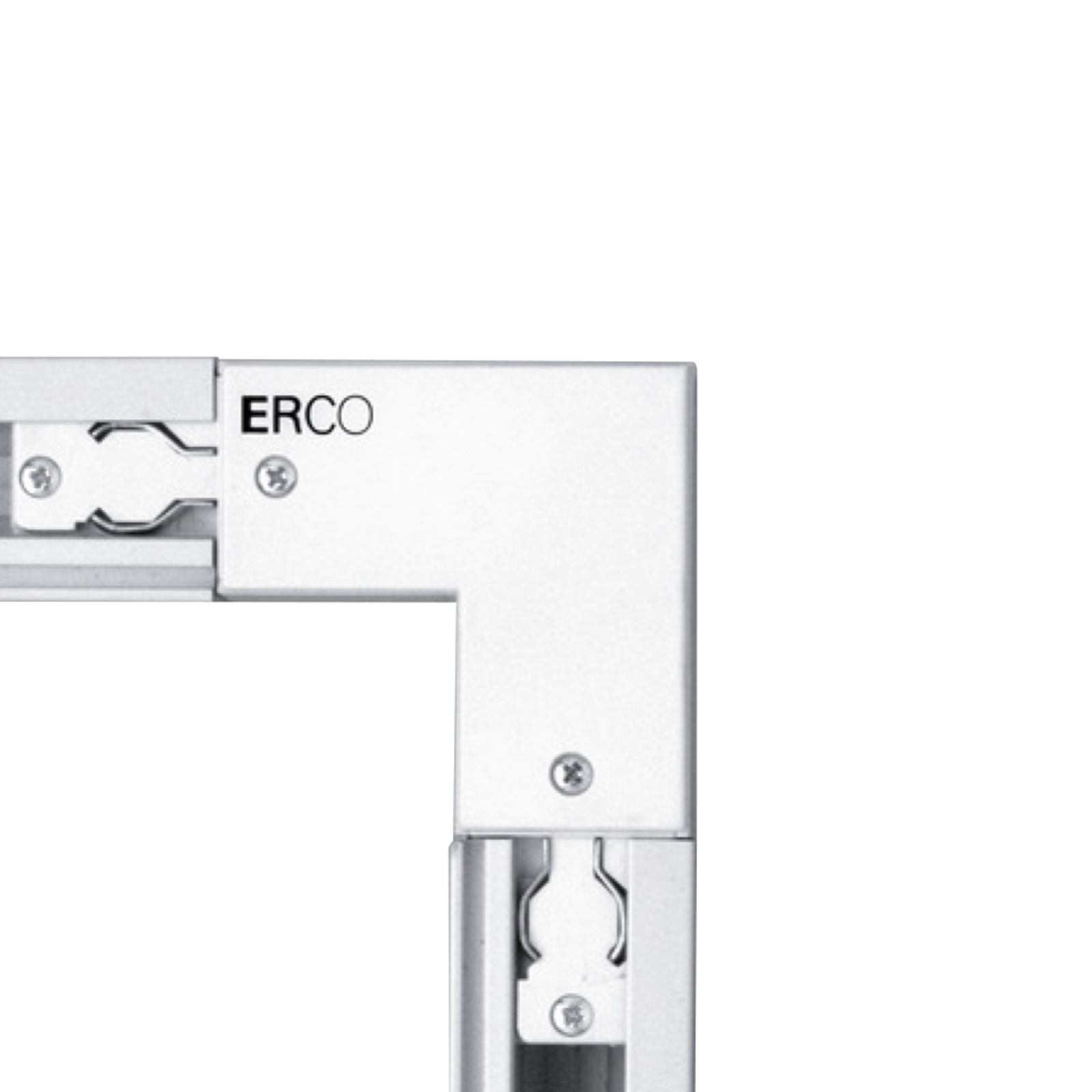 ERCO 3-faset hjørnekobling jord innvendig, hvit