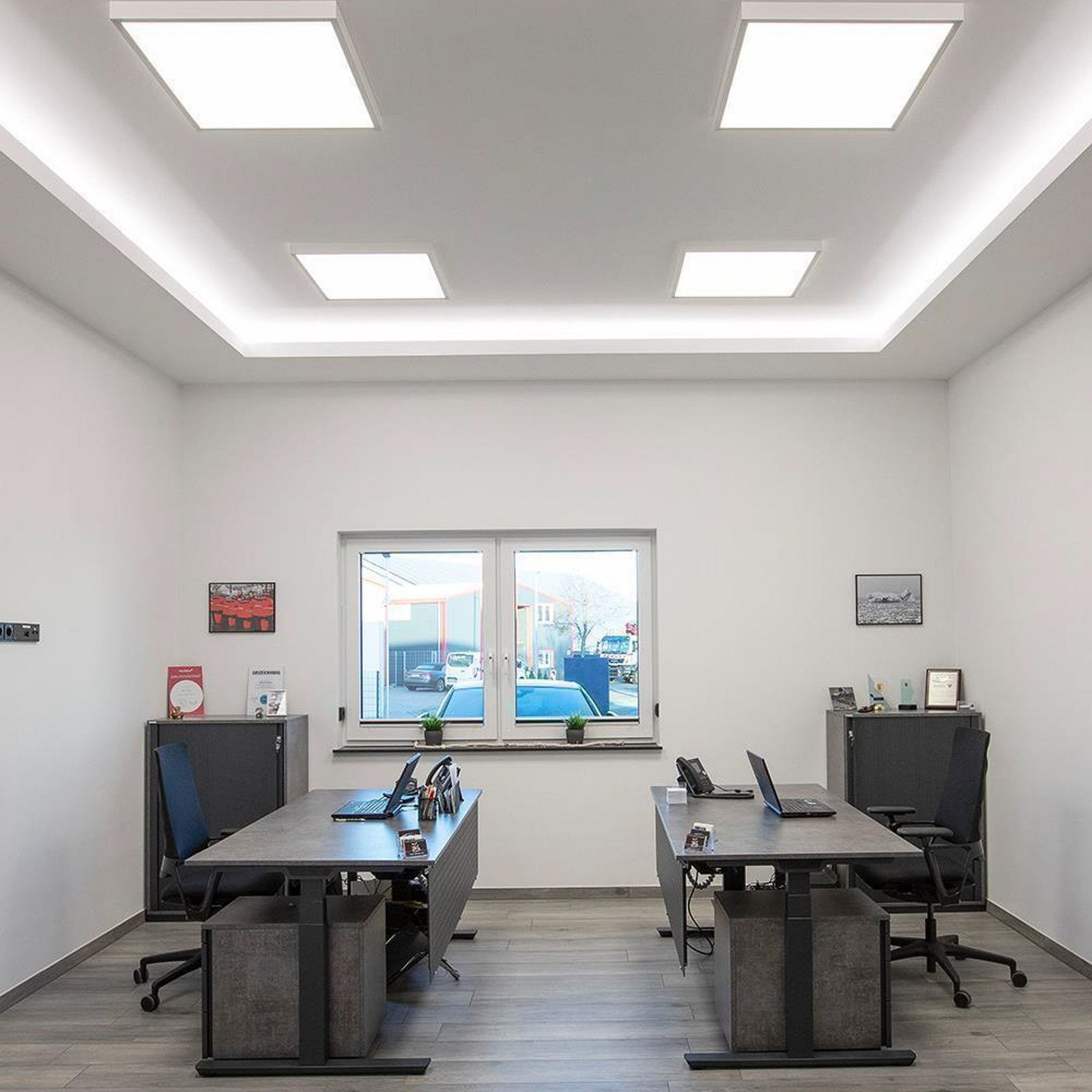 Painel LED DOTLUX FLATugr, branco, 62 x 62 cm, metal, 36 W CCT