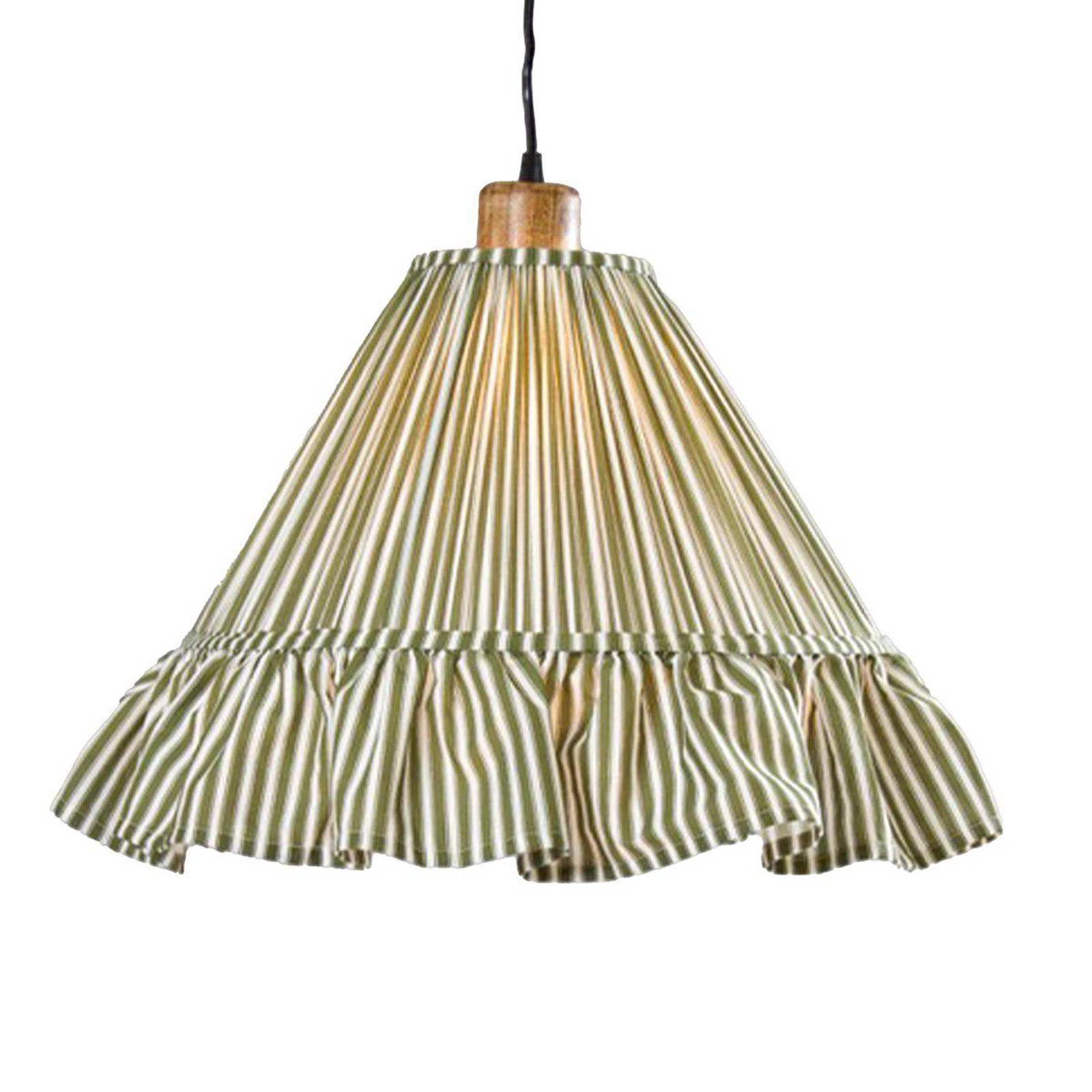 PR Home Hängelampe Estrid, moosgrün, Stoff, Ø 40 cm, E27