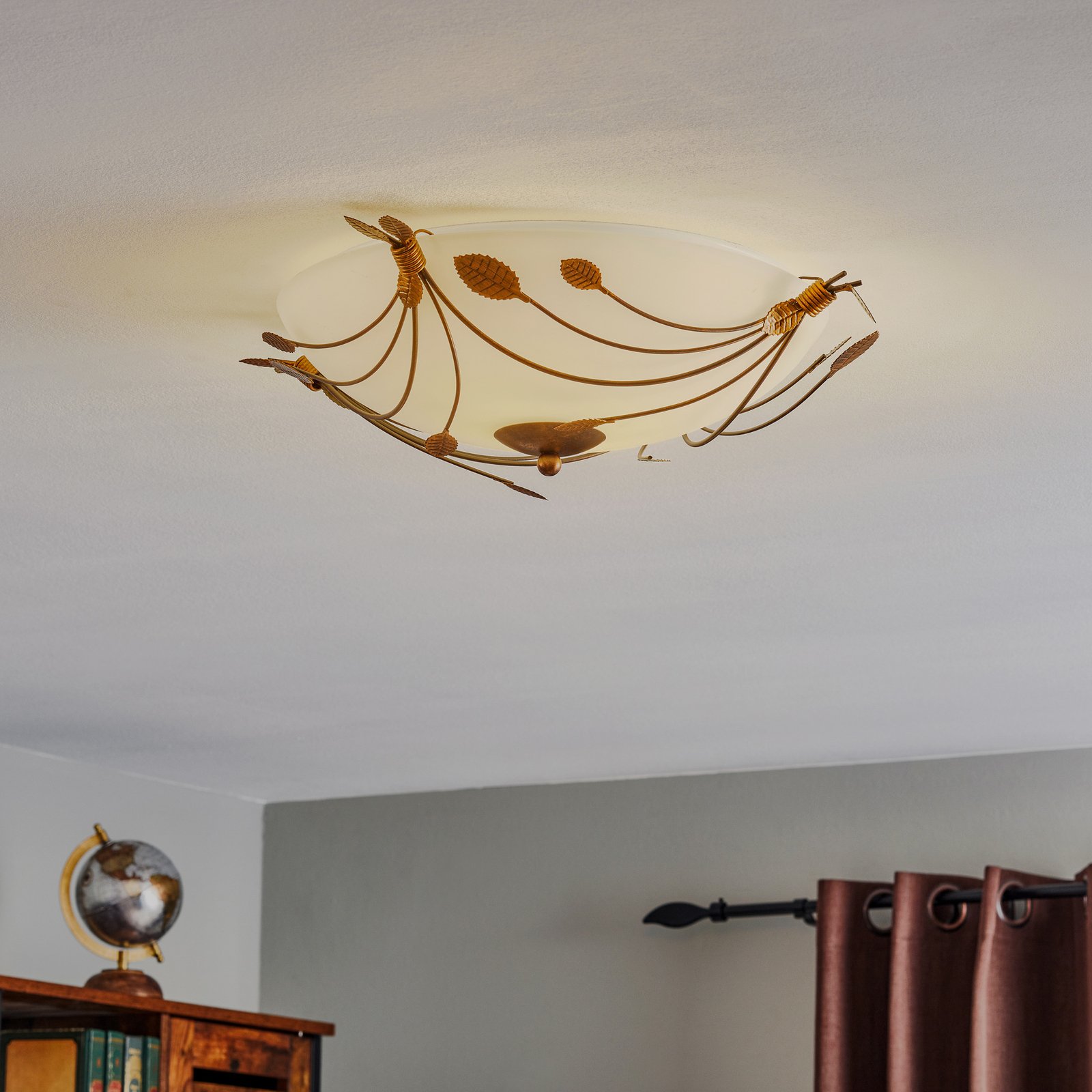 Ceiling light Foglie, 46 cm, two-bulb