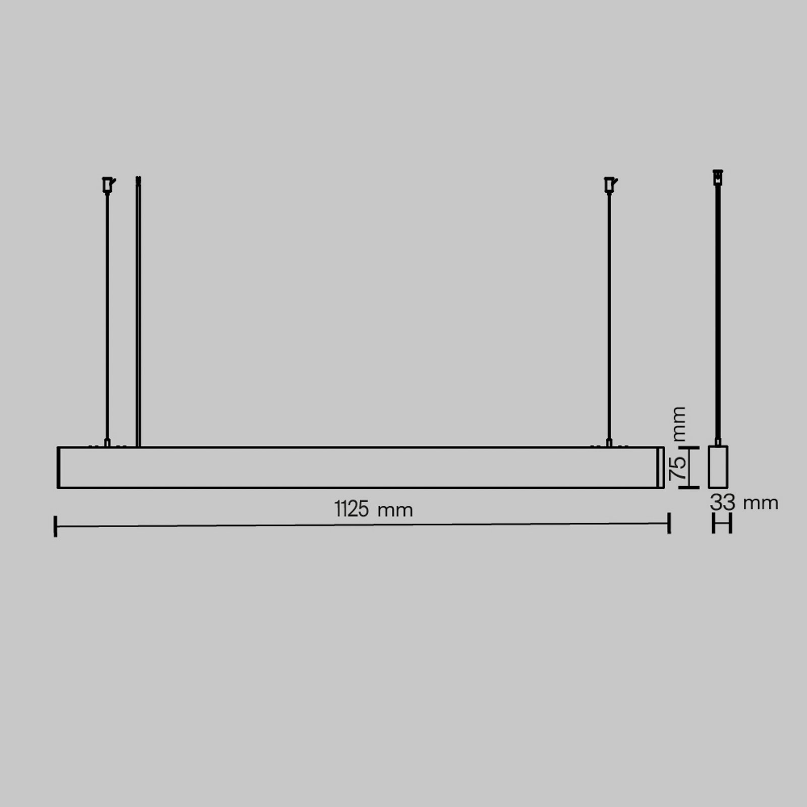 Lampă suspendată LED Maytoni Basis, albă, CCT, lungime 112,5 cm
