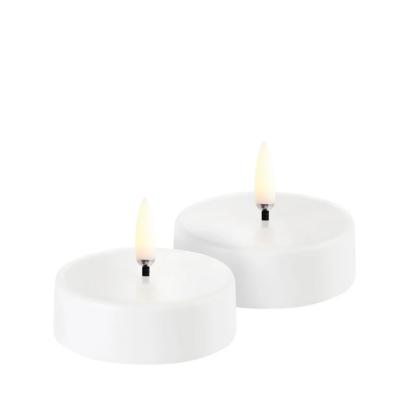 Uyuni Lighting - Genopladelig Fyrfadslys LED 2-pack Maxi 6x2,3 cm Hvid Plain