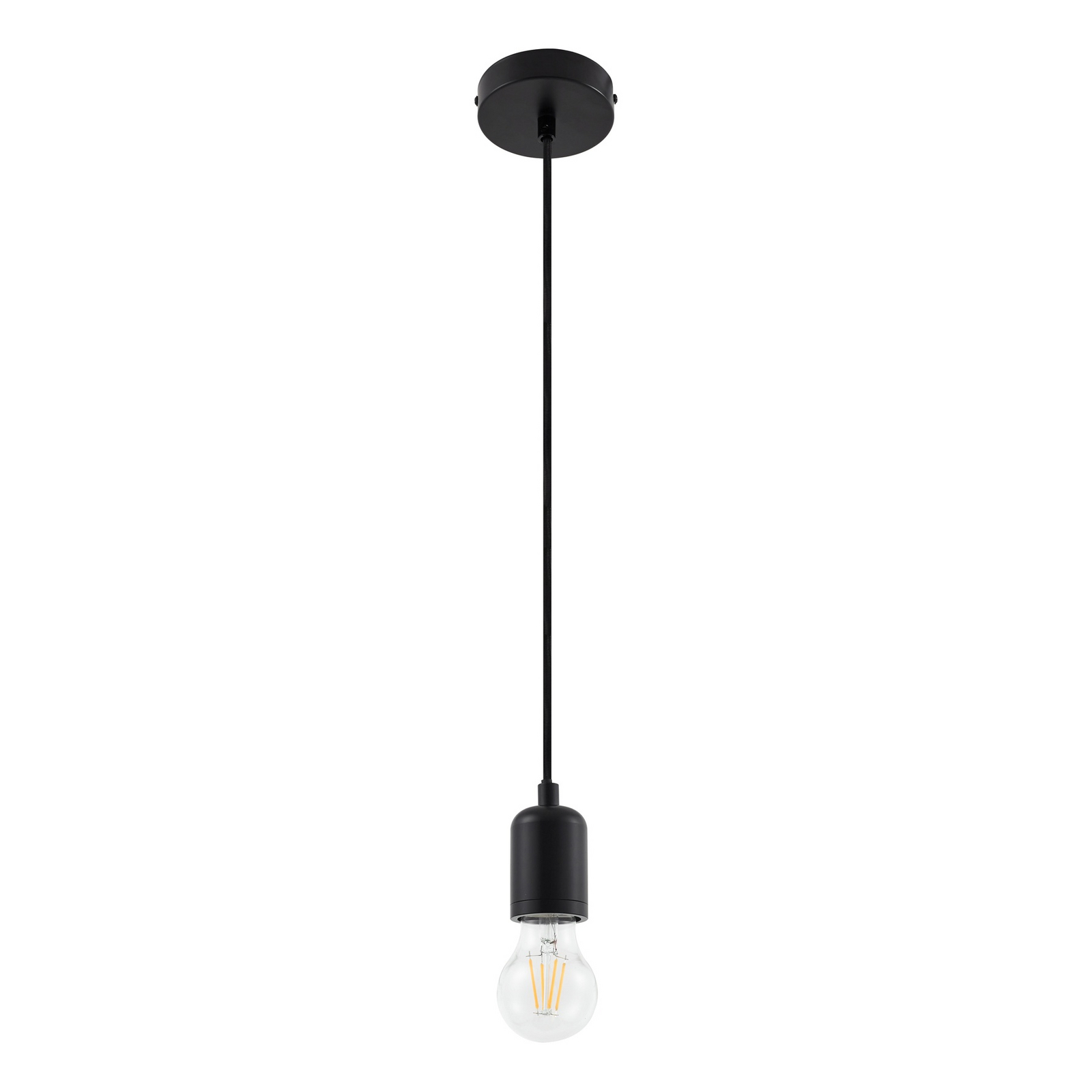 Lindby piekaramais gaismeklis Hattie, melns, Ø 4,7 cm, metāla, E27