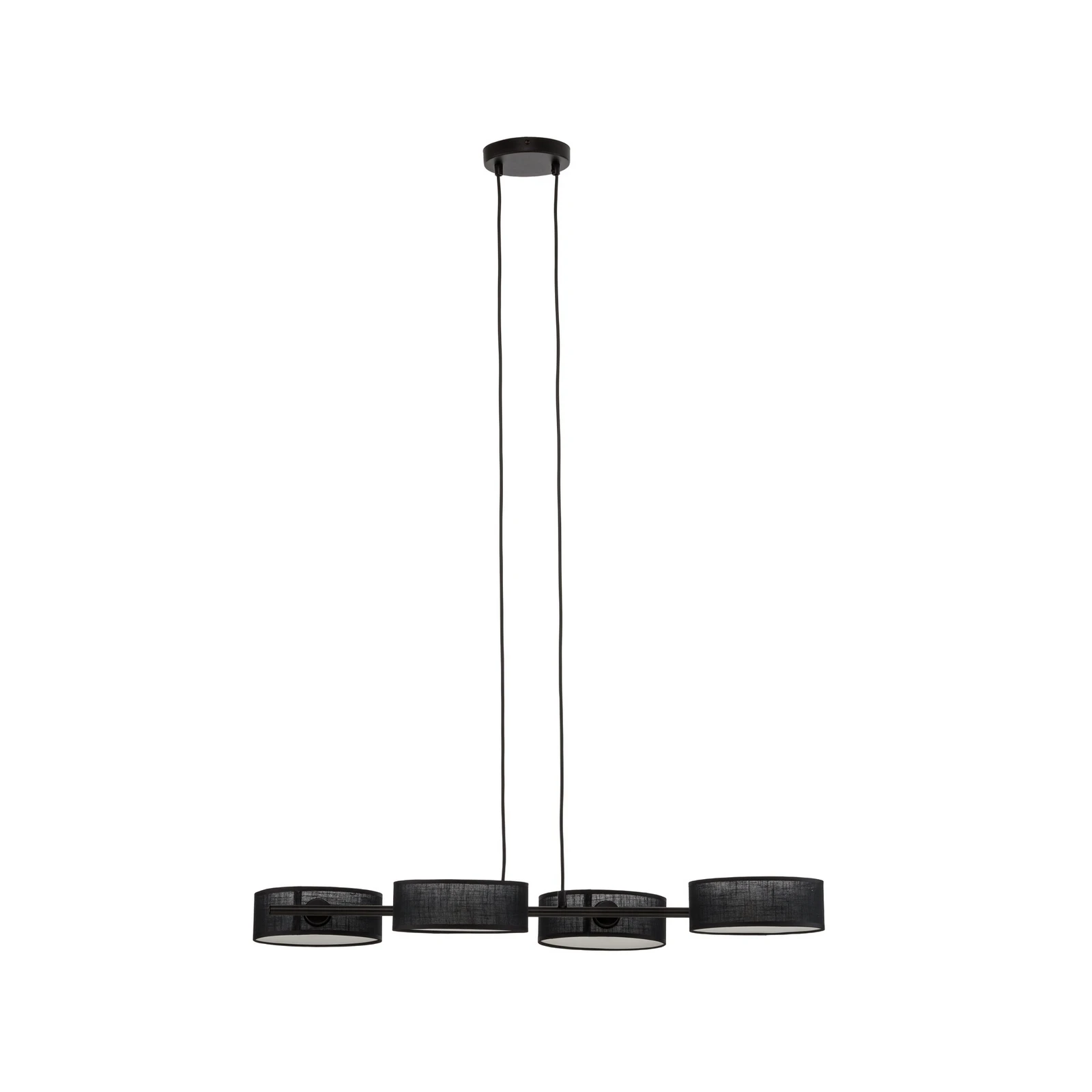 Hængelampe Drumz 4, sort, stof/stål, længde 80 cm, E14