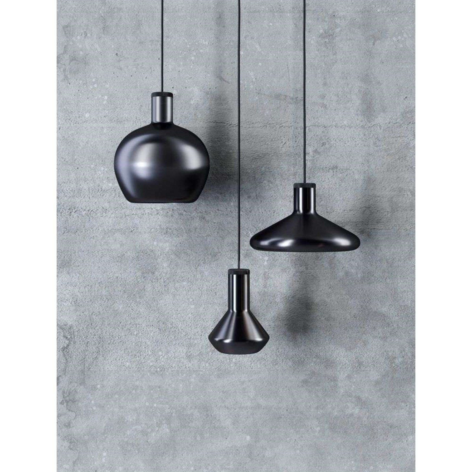 Flask A pendellampe, sort Diesel Living with Lodes - Stue - Glas