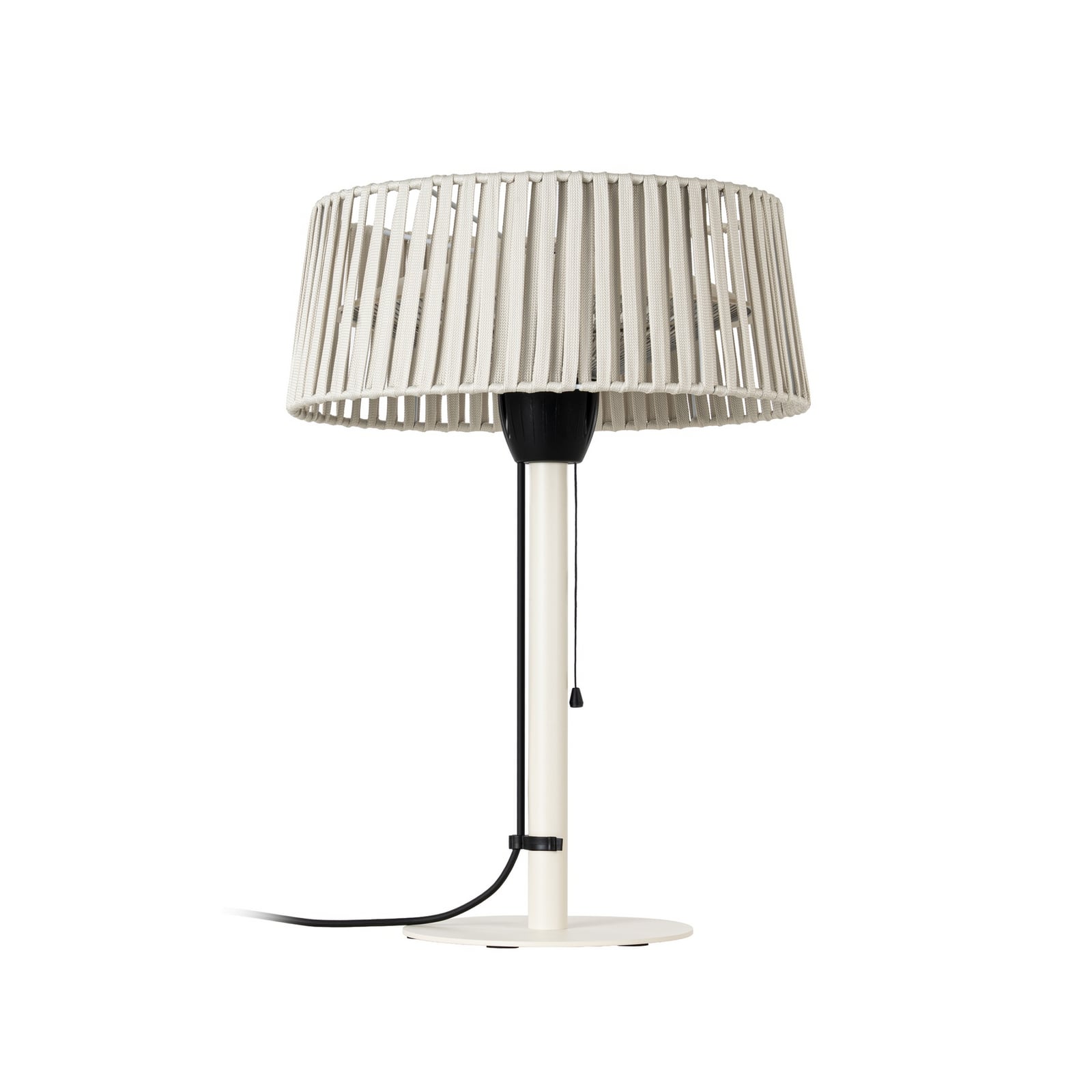 Lucande – promiennik stołowy Pyravo, beżowy, z aluminium, 70 cm, IP44 Lucande – promiennik stołowy Pyravo, beżowy, z aluminium, 70 cm, IP44