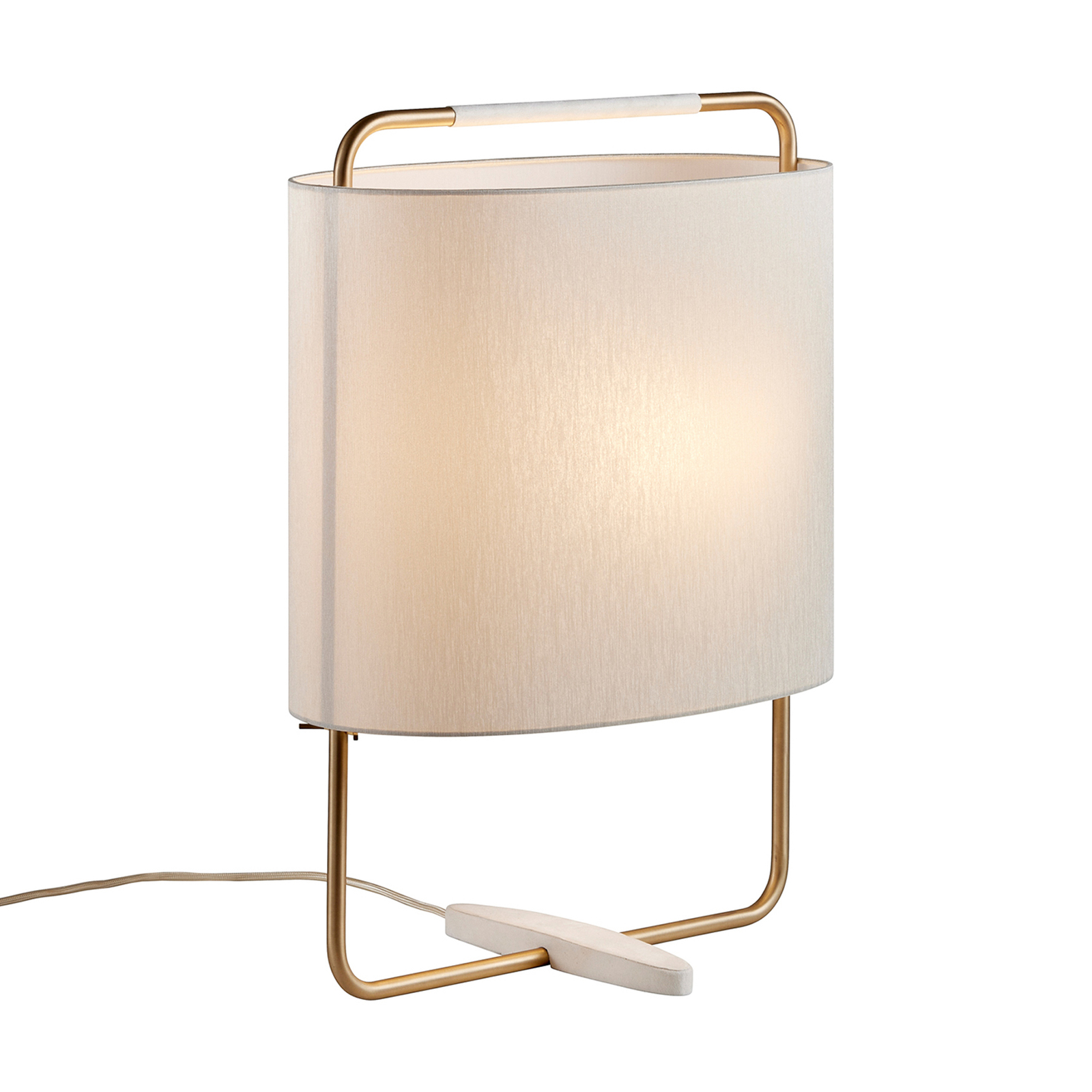 Margot table lamp, 55cm high, beige, gold, white