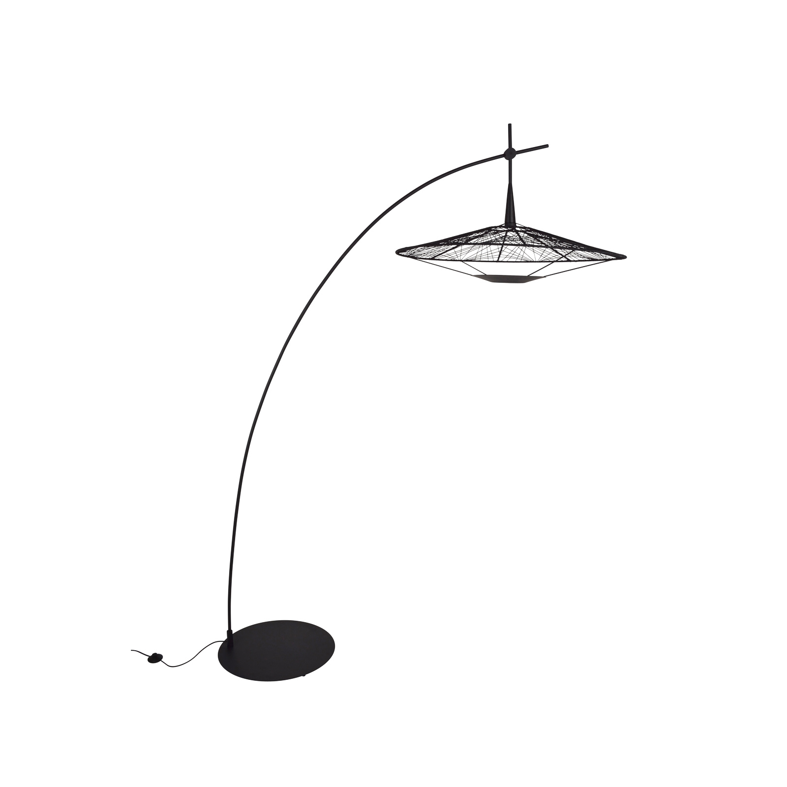 Stojacia lampa Forestier Carpa, čierna, výška 200 cm