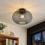 Lindby loftlampe Rosalea, kobberfarvet, metal, 40 cm, E27