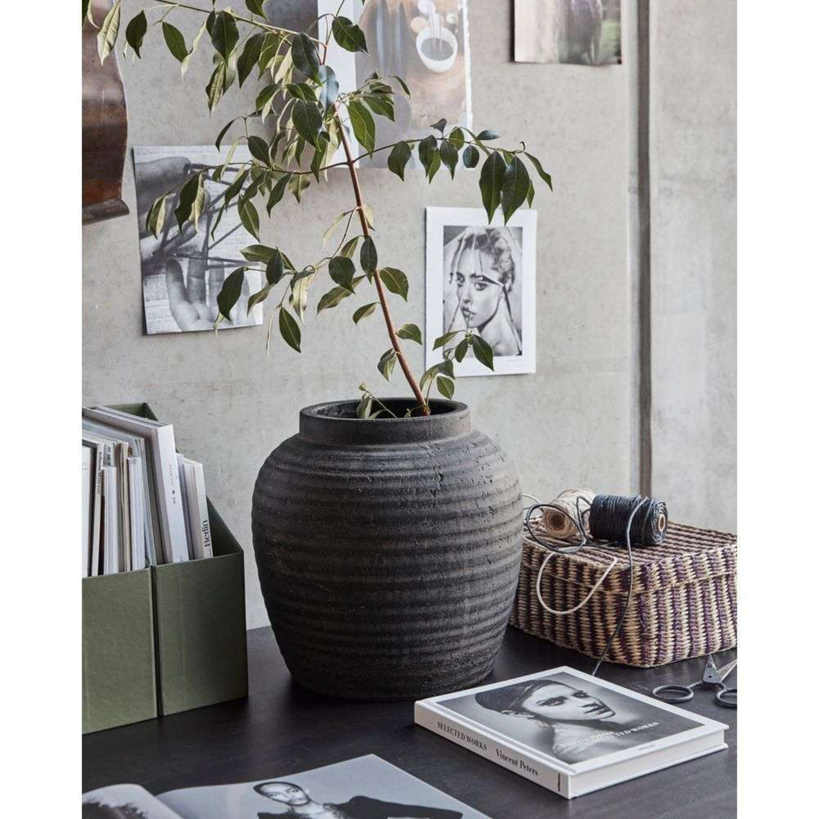 Hafa Plant Pot H31,5 Grey/Brown - House Doctor