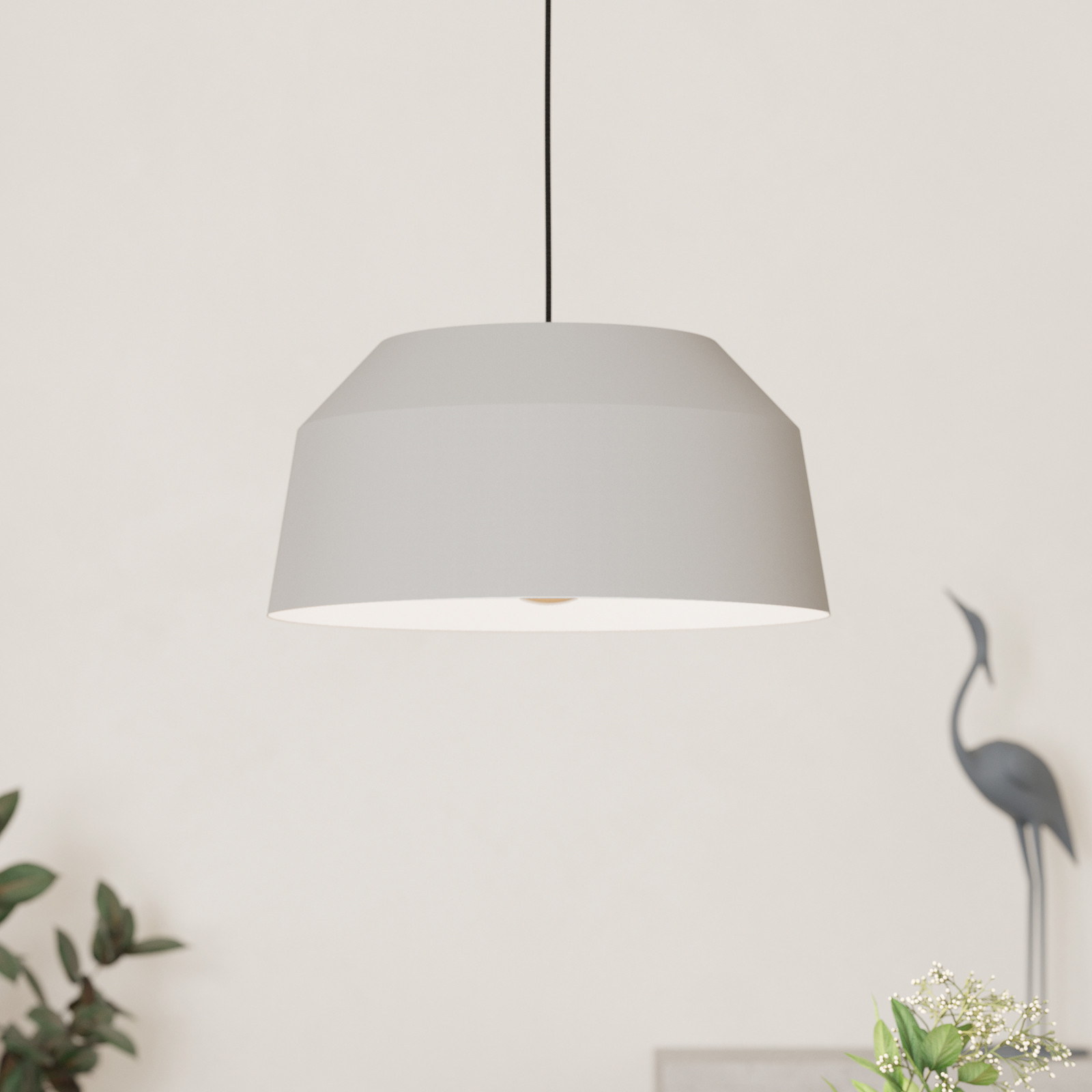 EGLO Suspensie Contrisa în gri cu o singură lumină Ø 38 cm - Camera de zi / sufragerie - Scandinavă - Metal