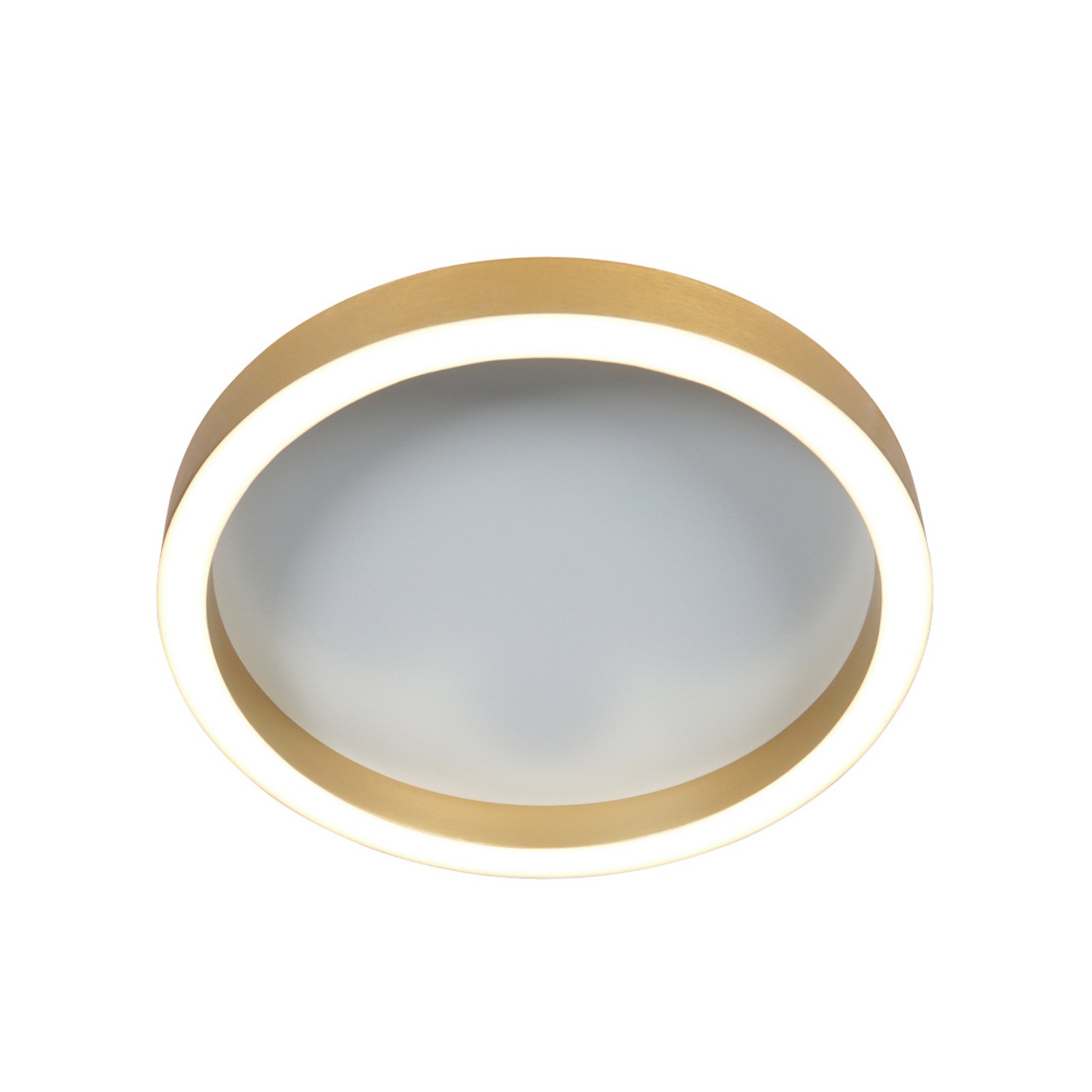 LED-taklampe Ringlux gullfarget, Ø 30 cm, metall, 2700 K