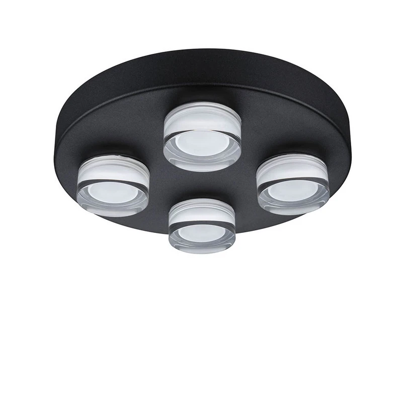 Paulmann - Kame 4 Wandleuchte/Deckenleuchte IP44 Signal Black