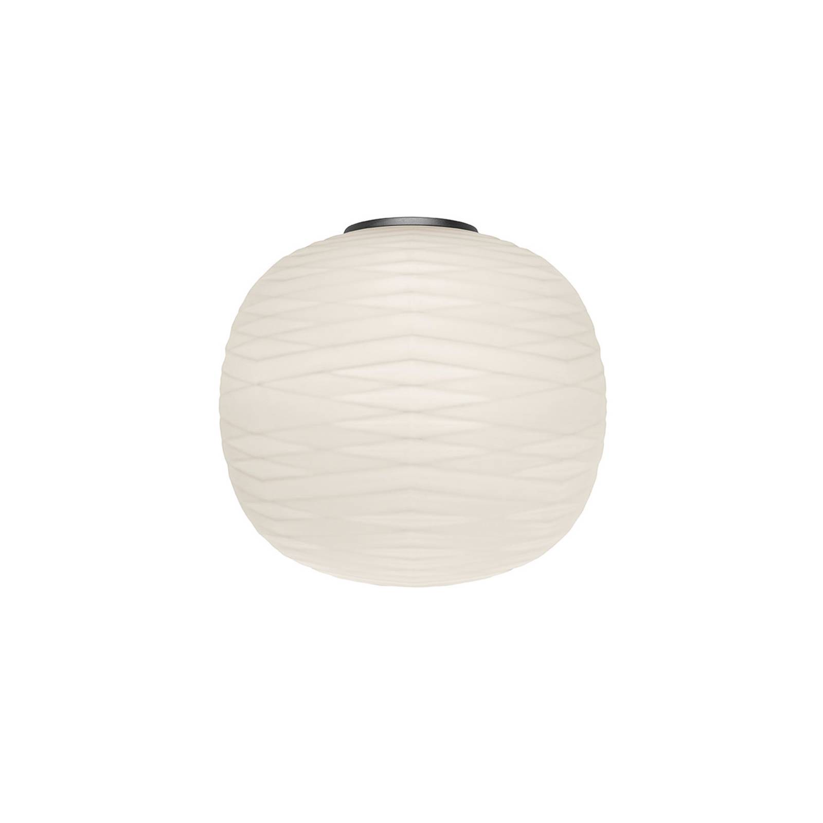 FOSCARINI Foscarini Gem semi wall light, glass, graphite, for Living / Dining Room, handblown glass, metal, E27, 30 W, energy efficiency: A++, W: 43 cm, H: 39 cm
