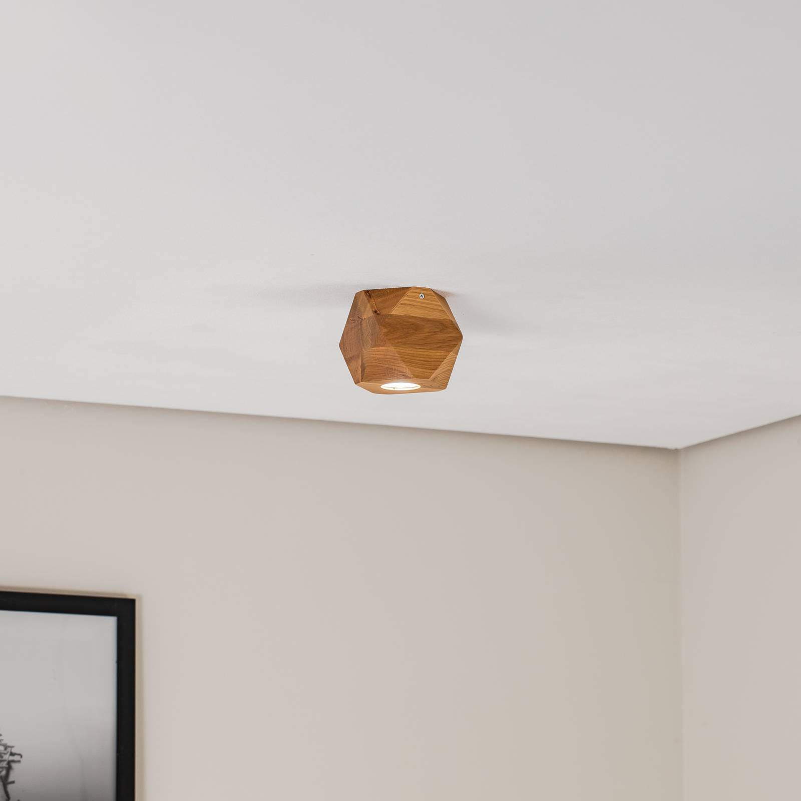 Envostar Peach Puff Deckenlampe Polyeder Holz 1flg günstig online kaufen