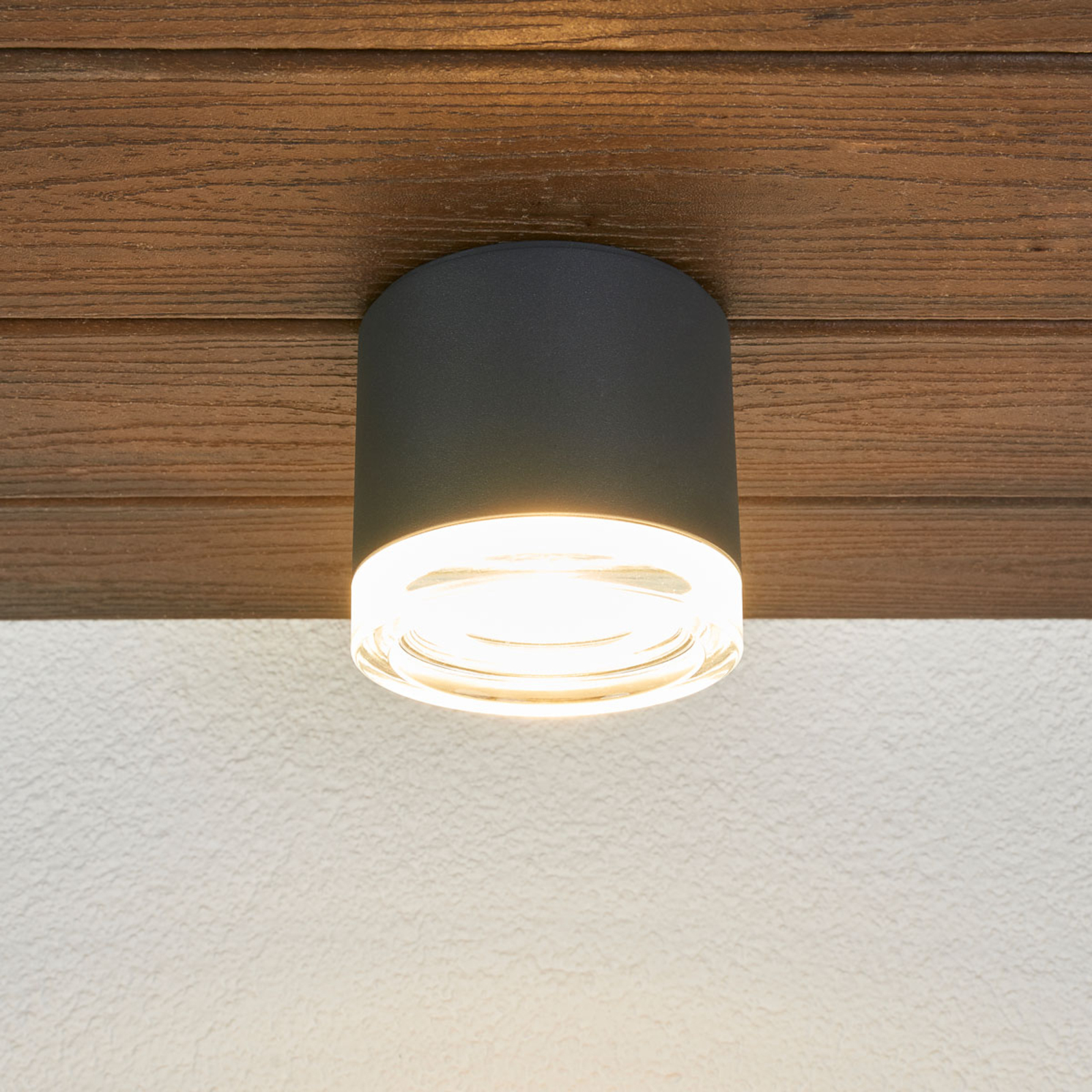 BEGA 66056K3 udendørs loftlampe, grafit 3.000K 62°