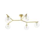 Camely ceiling lamp, brushed gold/clear, 5-bulb