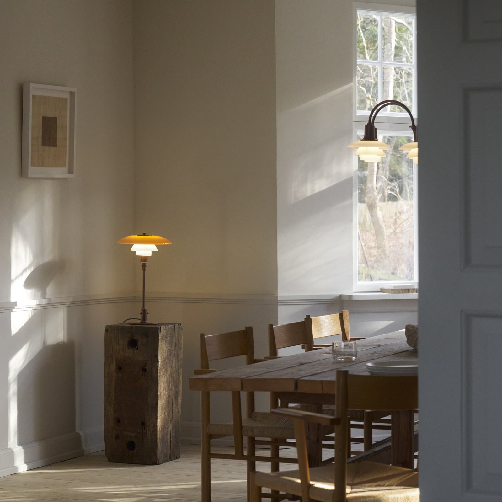 PH 3-2 stolová lampa, brúnená mosadz, jantár - Louis Poulsen