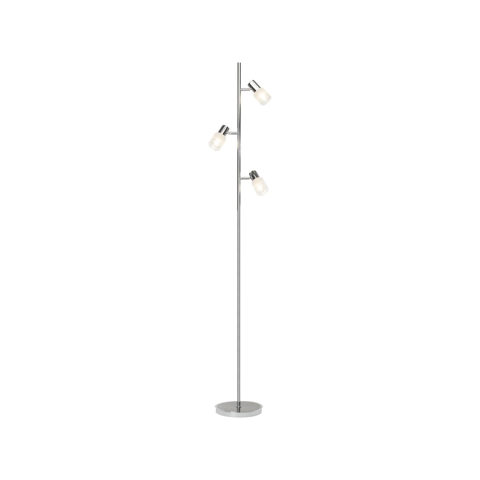 Podna lampa Lea, visina 157,5 cm, krom, 3 sjenila, metal