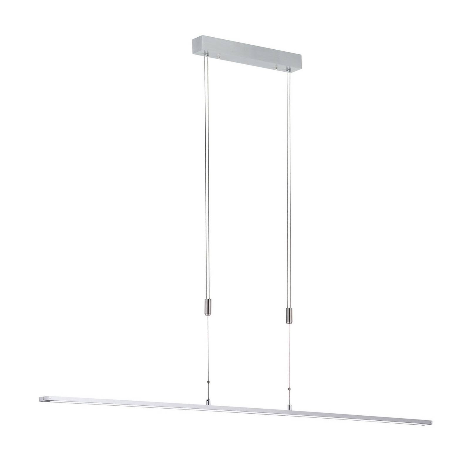 Lampa wisząca LED Metz z przyciskiem, długość 160 cm, aluminium