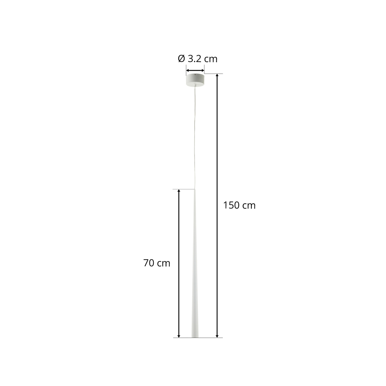 Bendis - suspension LED fine en blanc