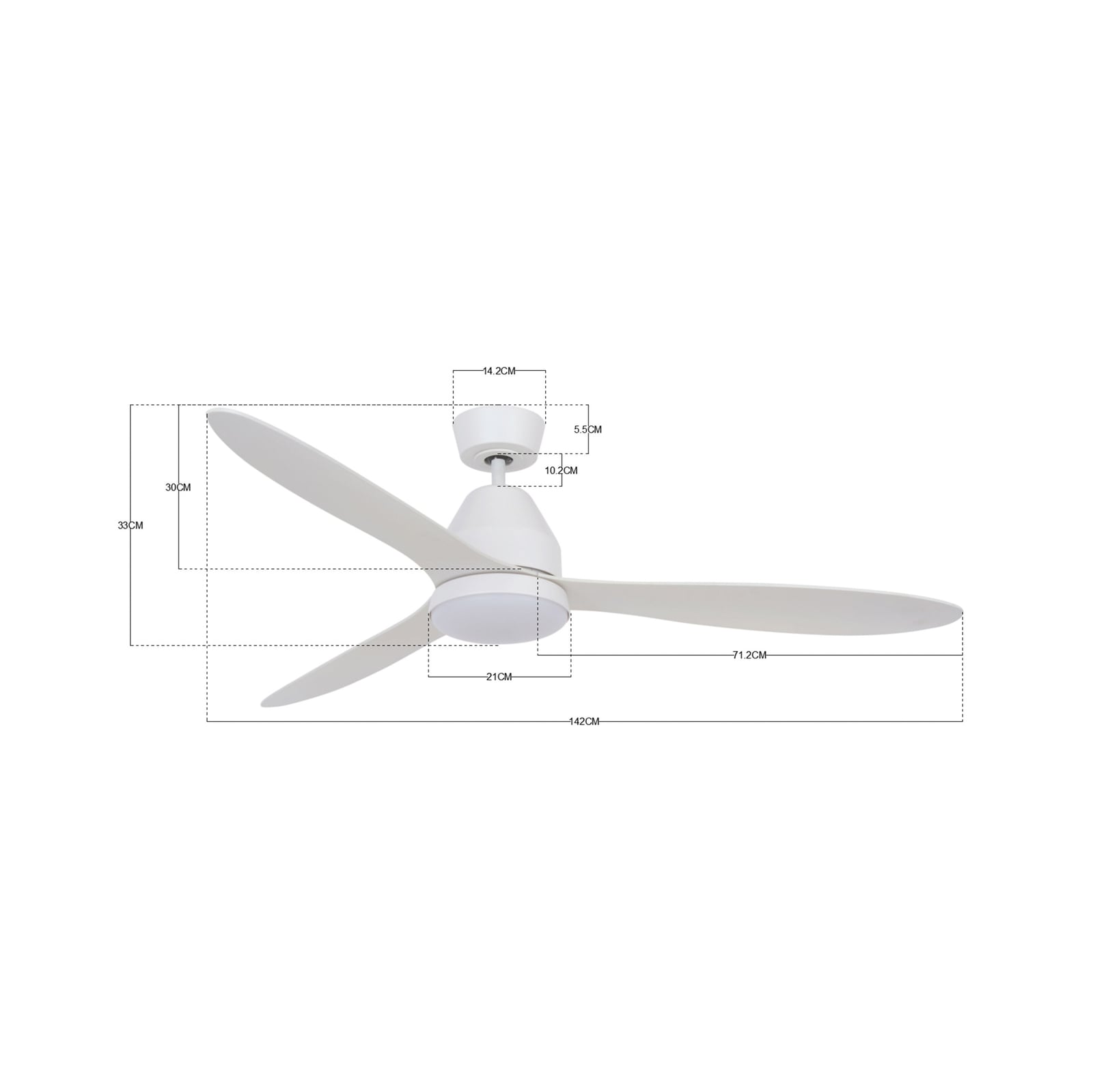 Whitehaven Deckenventilator mit Licht weiß leise - Beacon