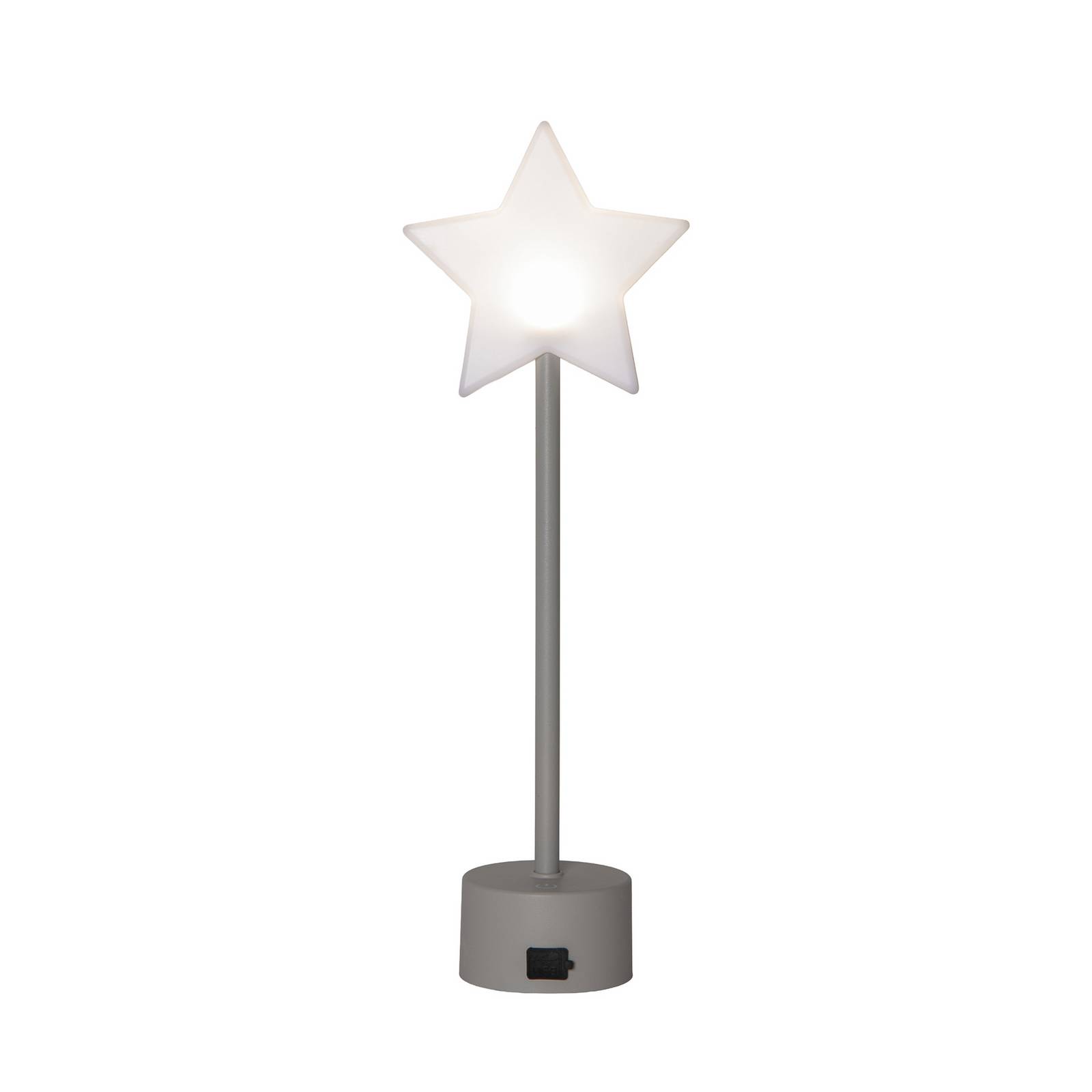LED-Akku-Tischleuchte Blizz, grau, 40 cm, Sternform, dimmbar