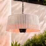 Lucande Pyravo suspended patio heater, beige, aluminium, Ø 60 cm