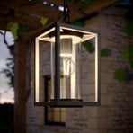 Lucande outdoor hanging light Ferda, 25 cm, graphite grey, E27