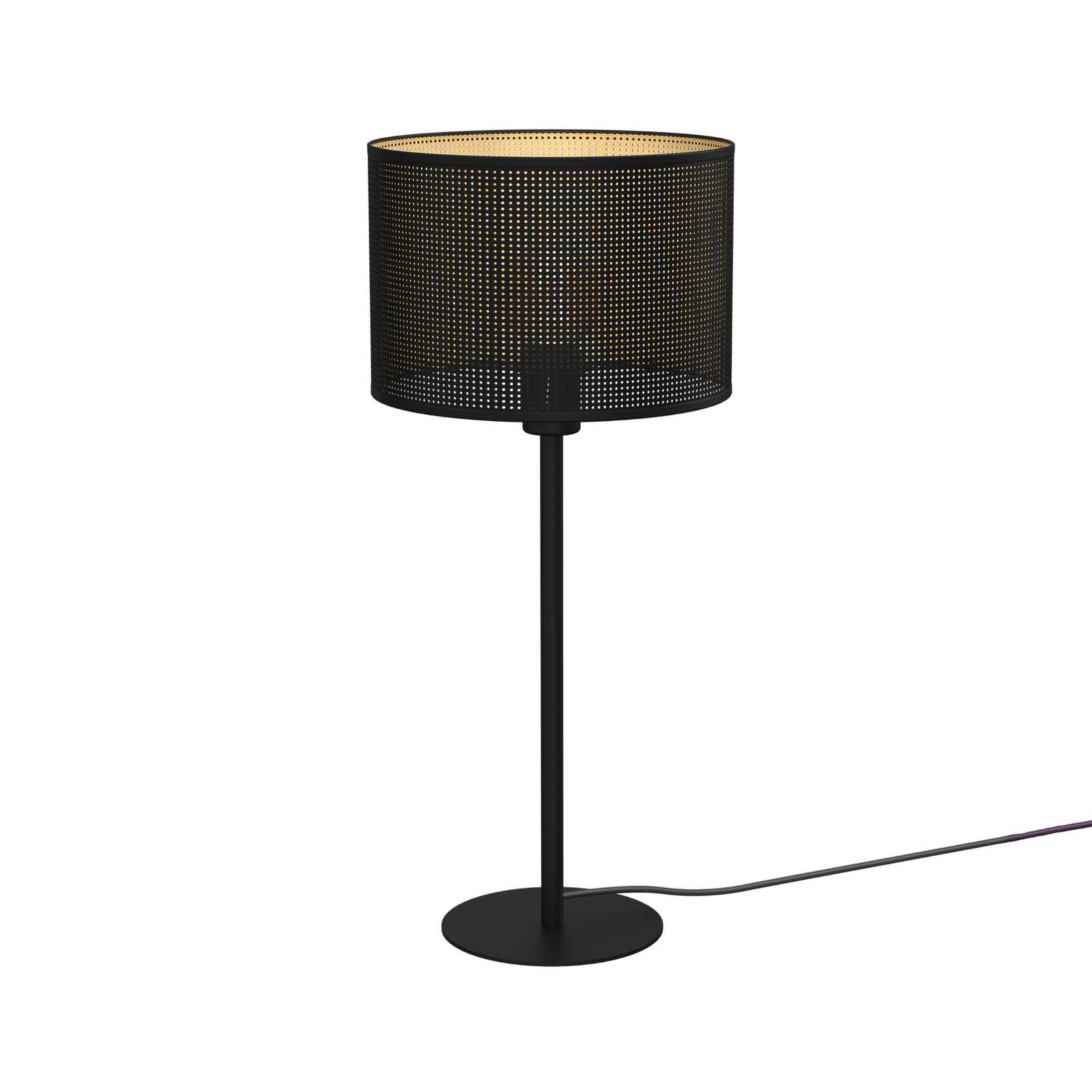 Lampe à poser Jovin, hauteur 56cm, noire/dorée