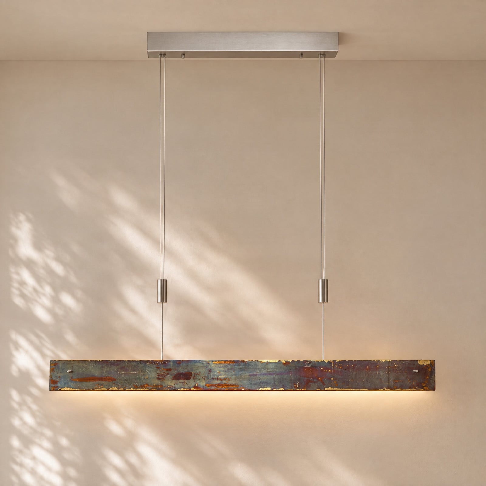 Quitani LED висяща лампа Malu, златисто оксидирана, дължина 100 cm