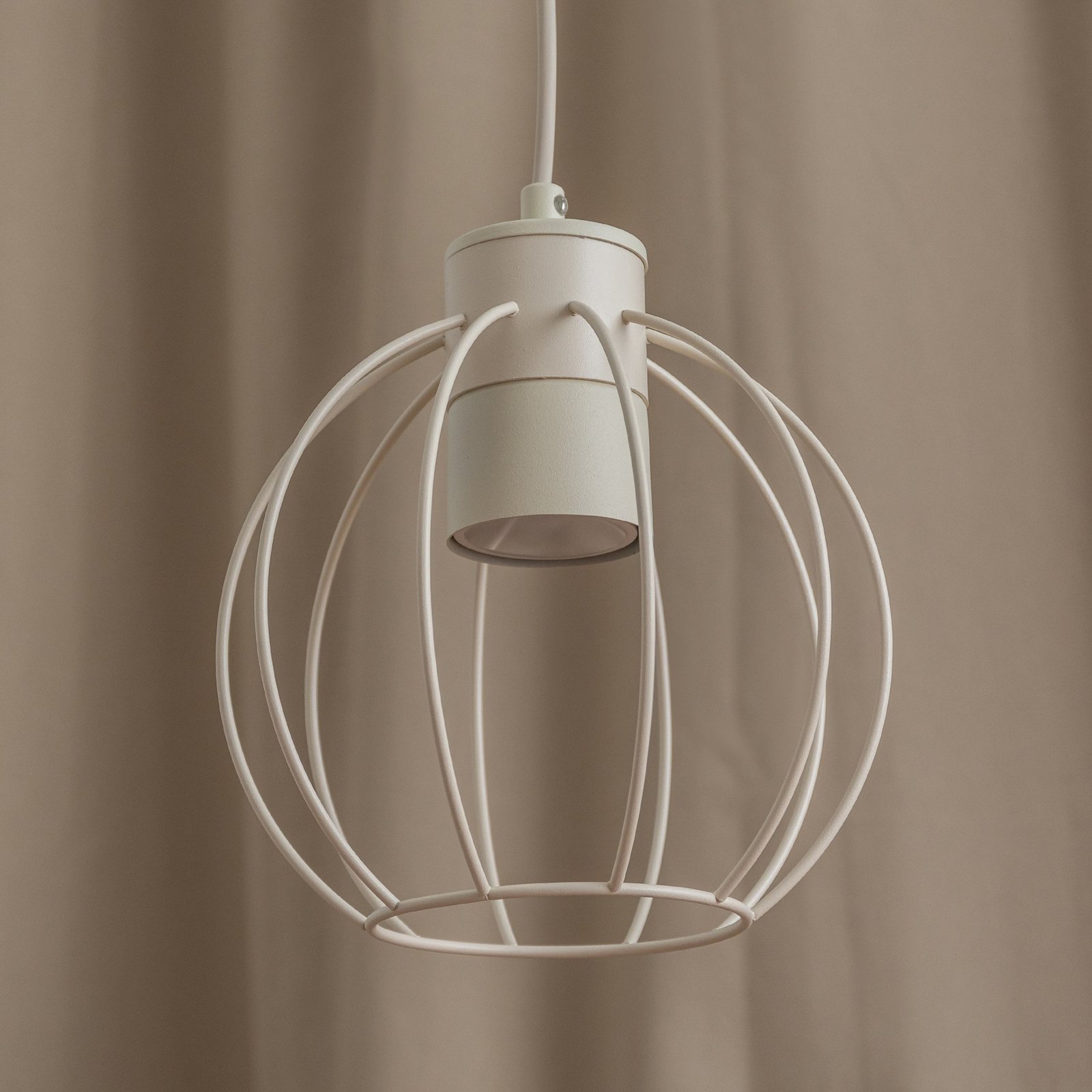 Lampa wisząca STARLIGHT, kremowa biel, 1-punktowa, Ø 18 cm, metal