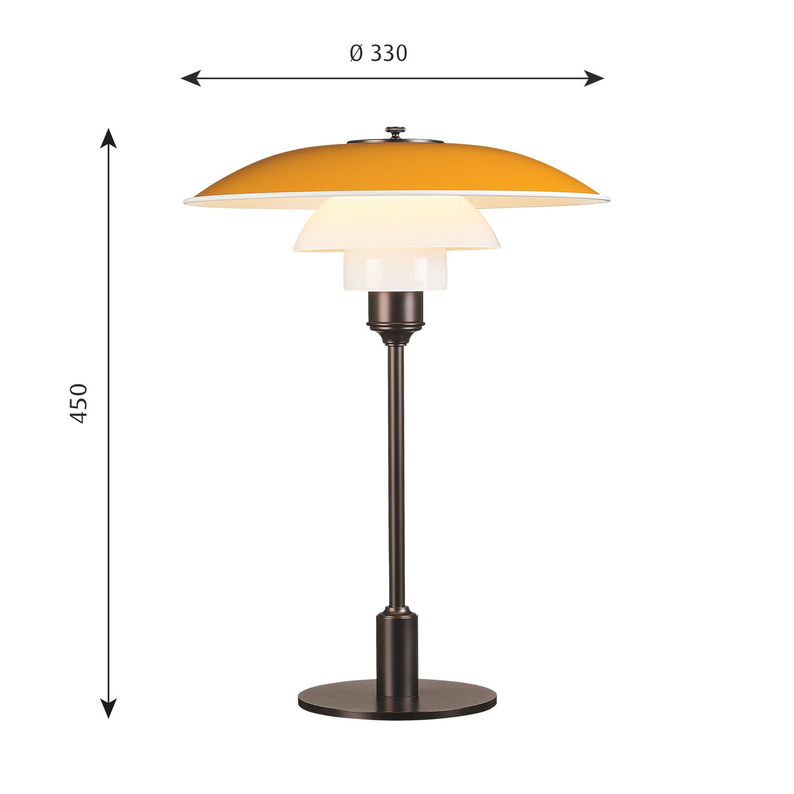 Louis Poulsen PH 3 1/2-2 1/2 stolna svjetiljka smeđa/žuta