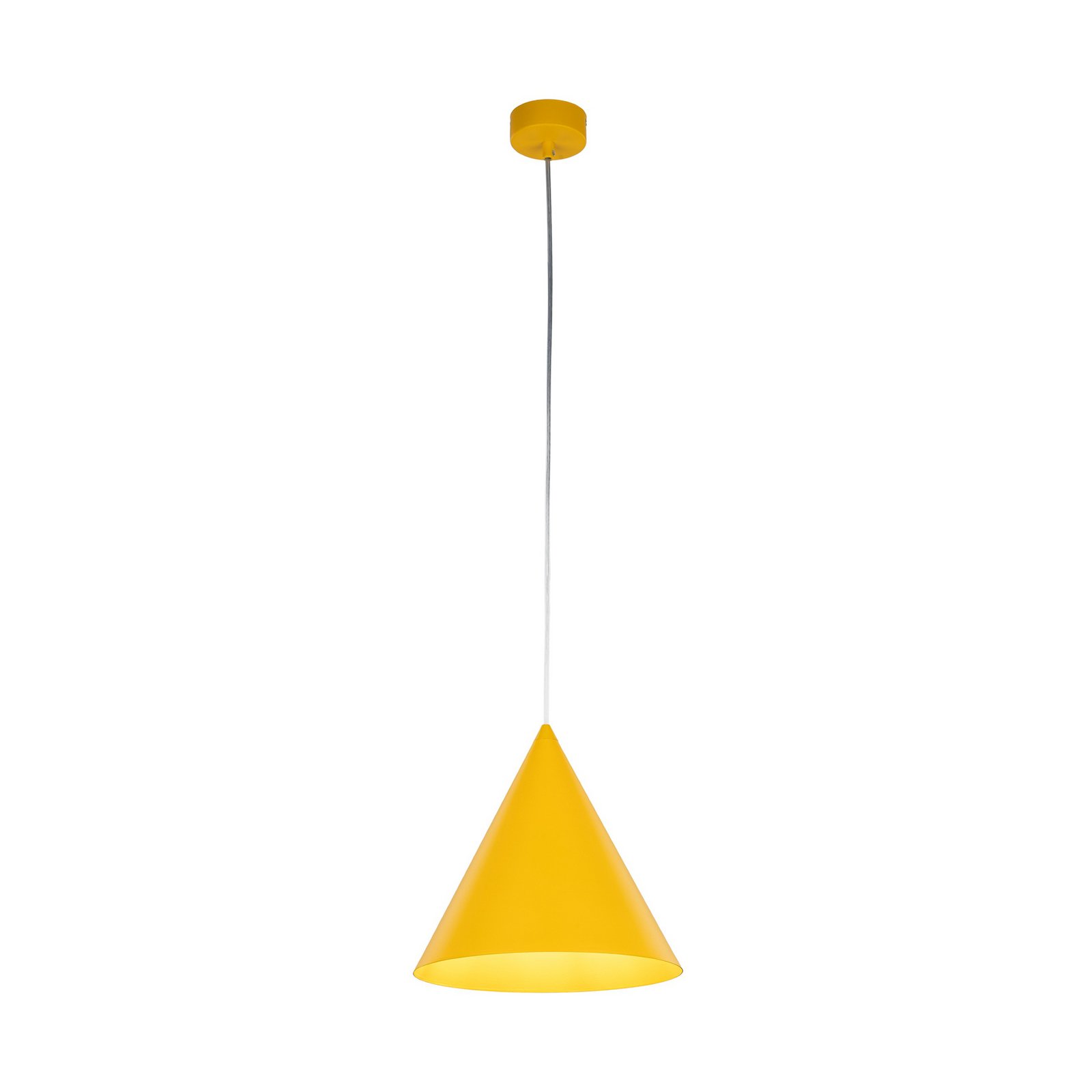 Cono pendant light, 1-bulb, Ø 25 cm, yellow, E27