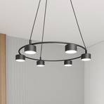 Suspension Starlit, 6 lampes, Ø 64 cm, noir, métal, GX53