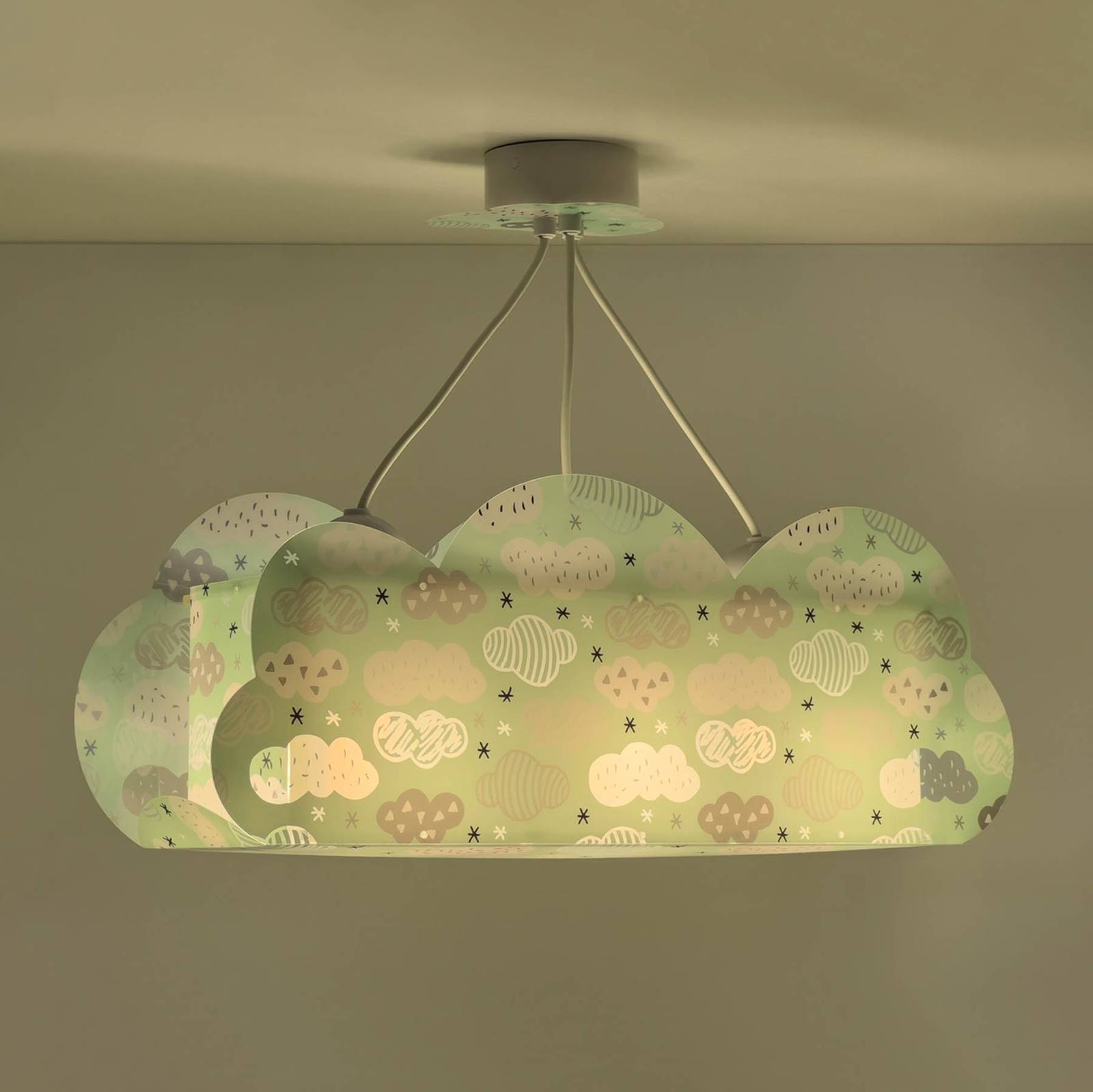 Dalber Cloud Green suspension motif nuages verte