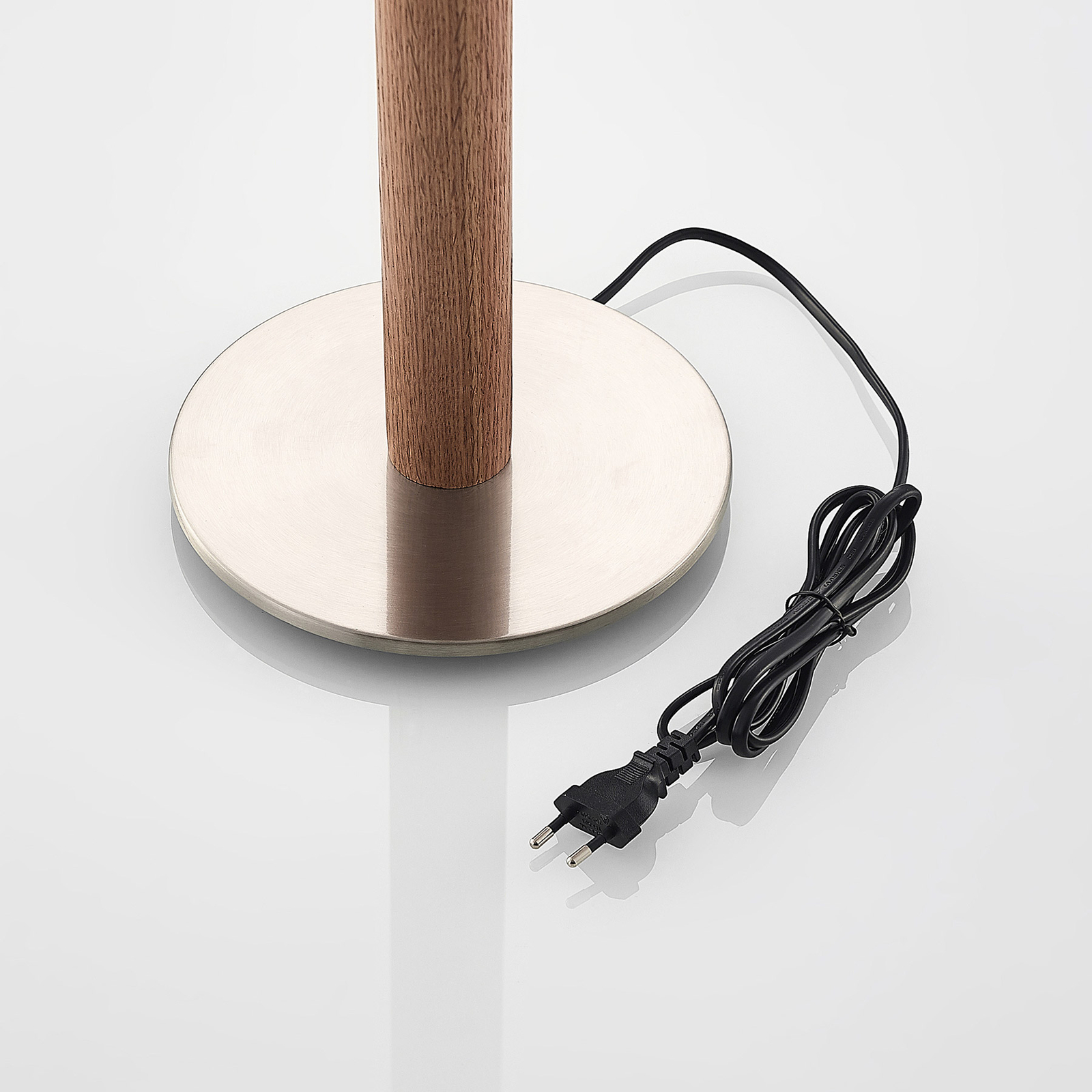 Lucande Heily lampa stołowa, cylinder, 21cm, szara