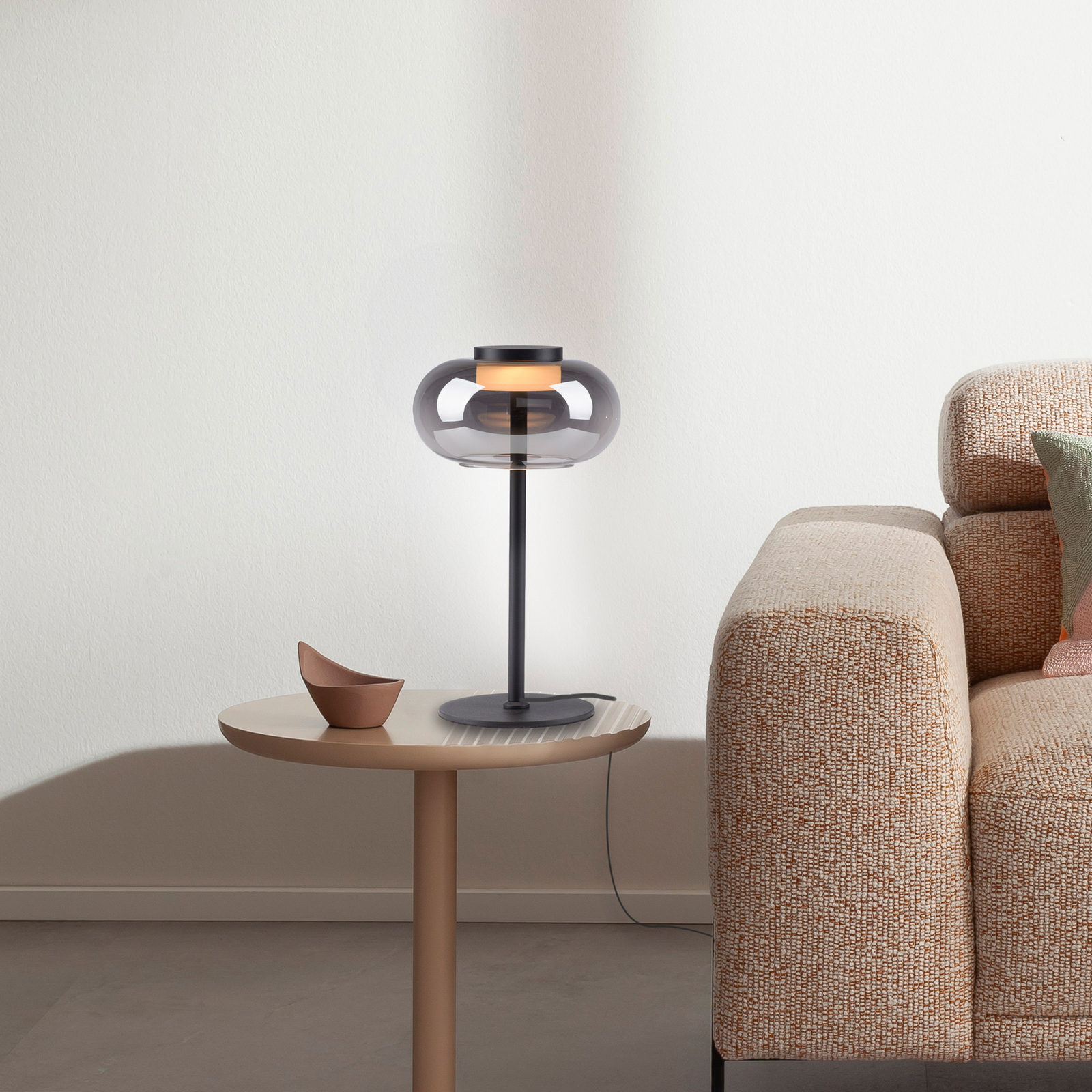 Schöner Wohnen LED-pöytälamppu Sia, musta/savuharmaa 3 000 K Schöner Wohnen LED-pöytälamppu Sia, musta/savuharmaa 3 000 K