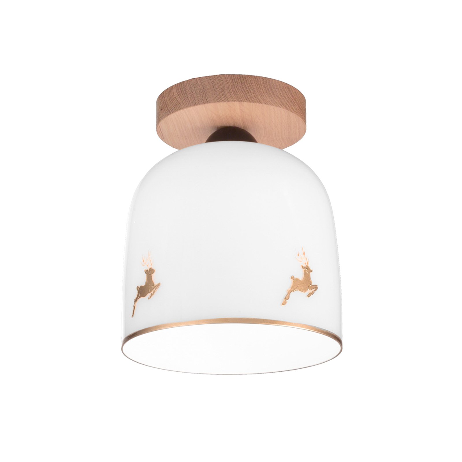 KOLARZ Chalet ceiling lamp, white/deer gold-coloured, Ø 19 cm