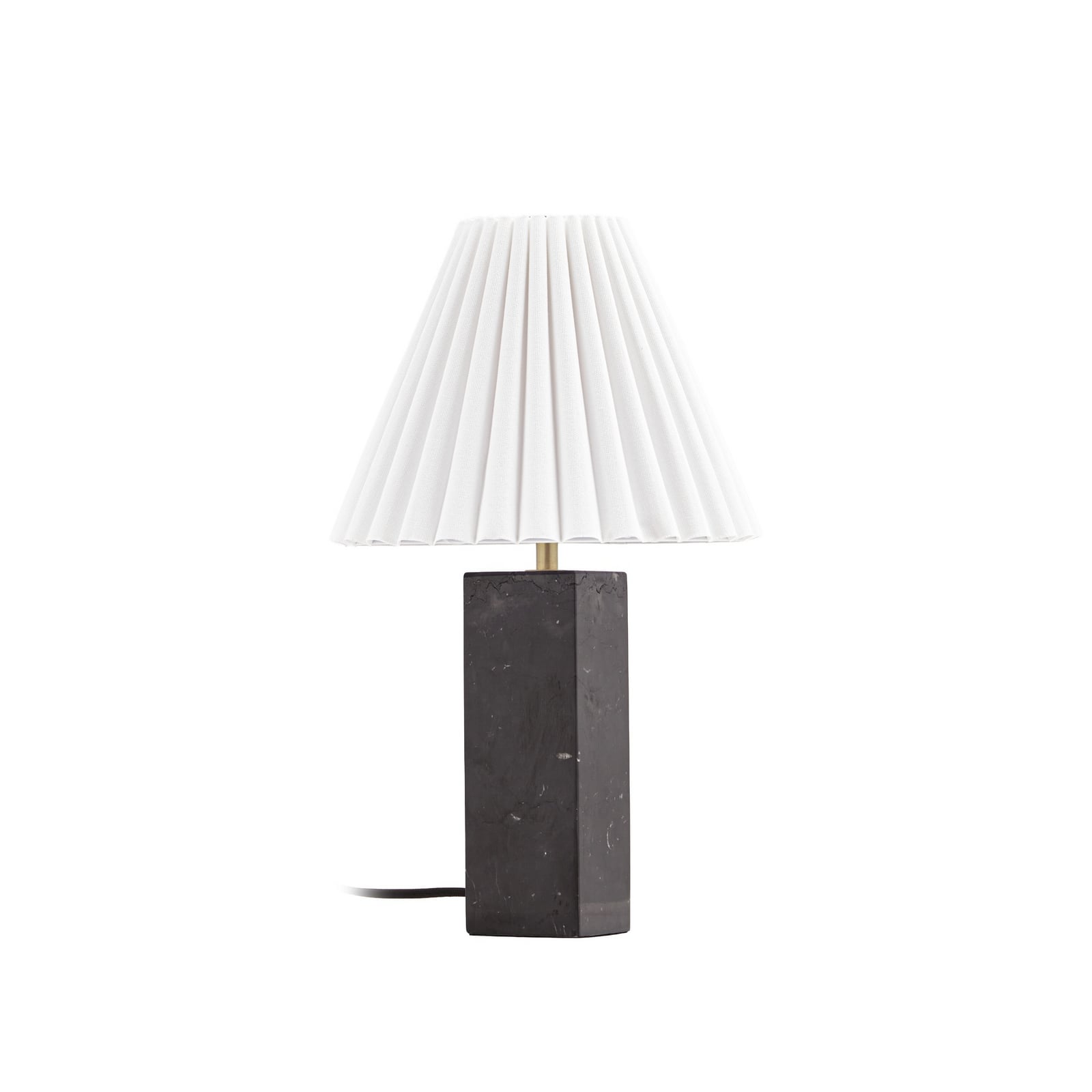 Nola bordlampe Asher, høyde 45 cm, svart/hvit, marmor