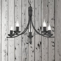 Lámpara de araña Kandela, 5 luces, negro
