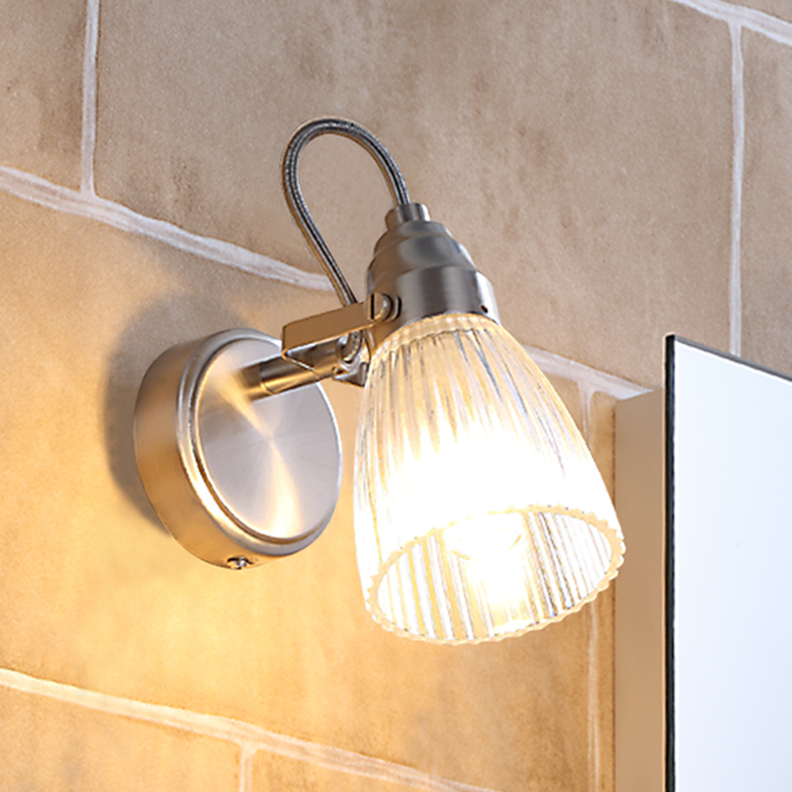 Kara fürdőszobai fali lámpa LED-del, 1 izzós, IP44