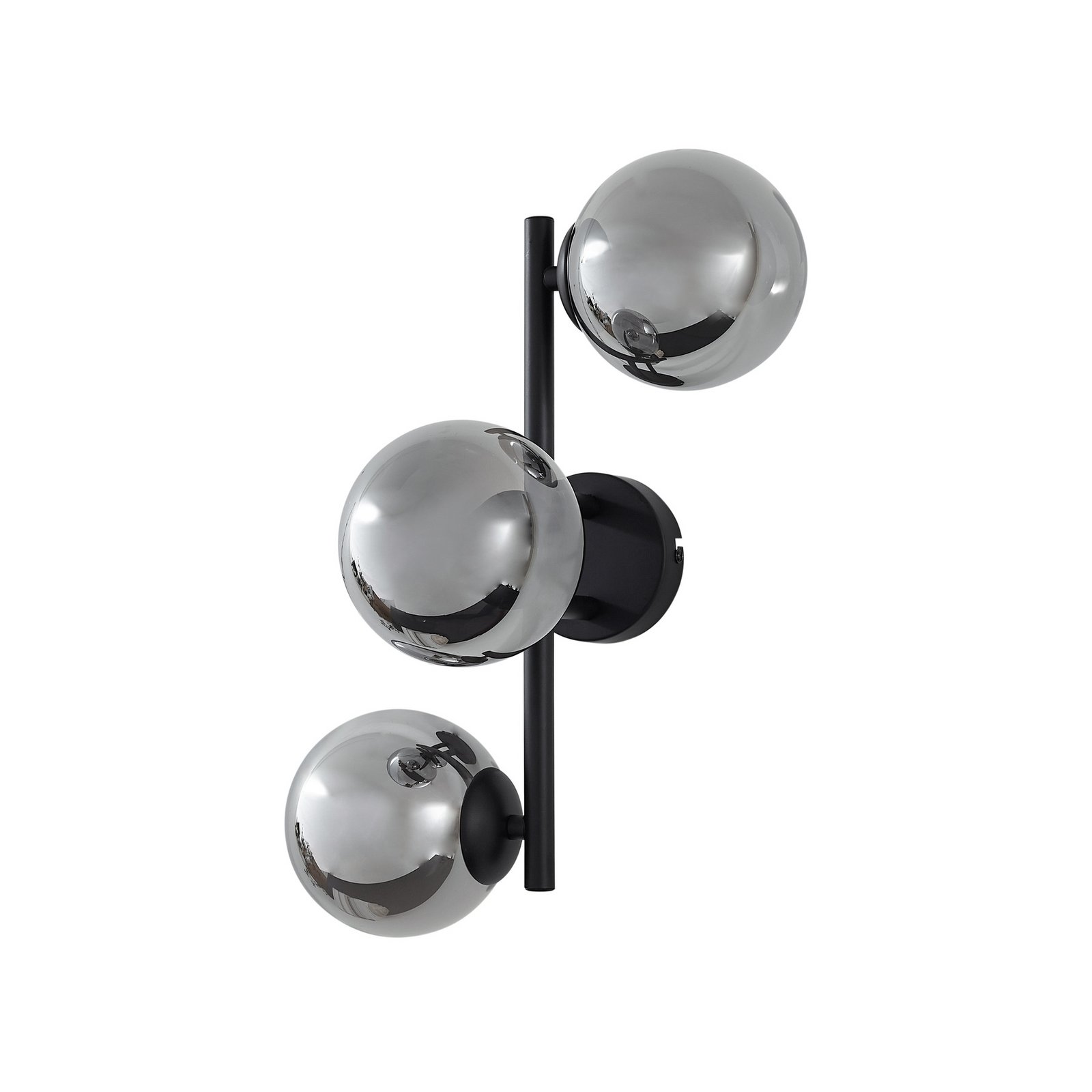 Lindby Wandleuchte Orbelia, schwarz, 3-flammig, Glas, G9