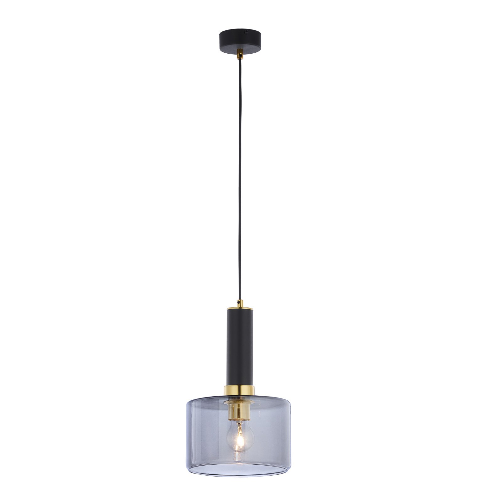 Hanglamp Viva, rook/zwart/messing, 1-lamp